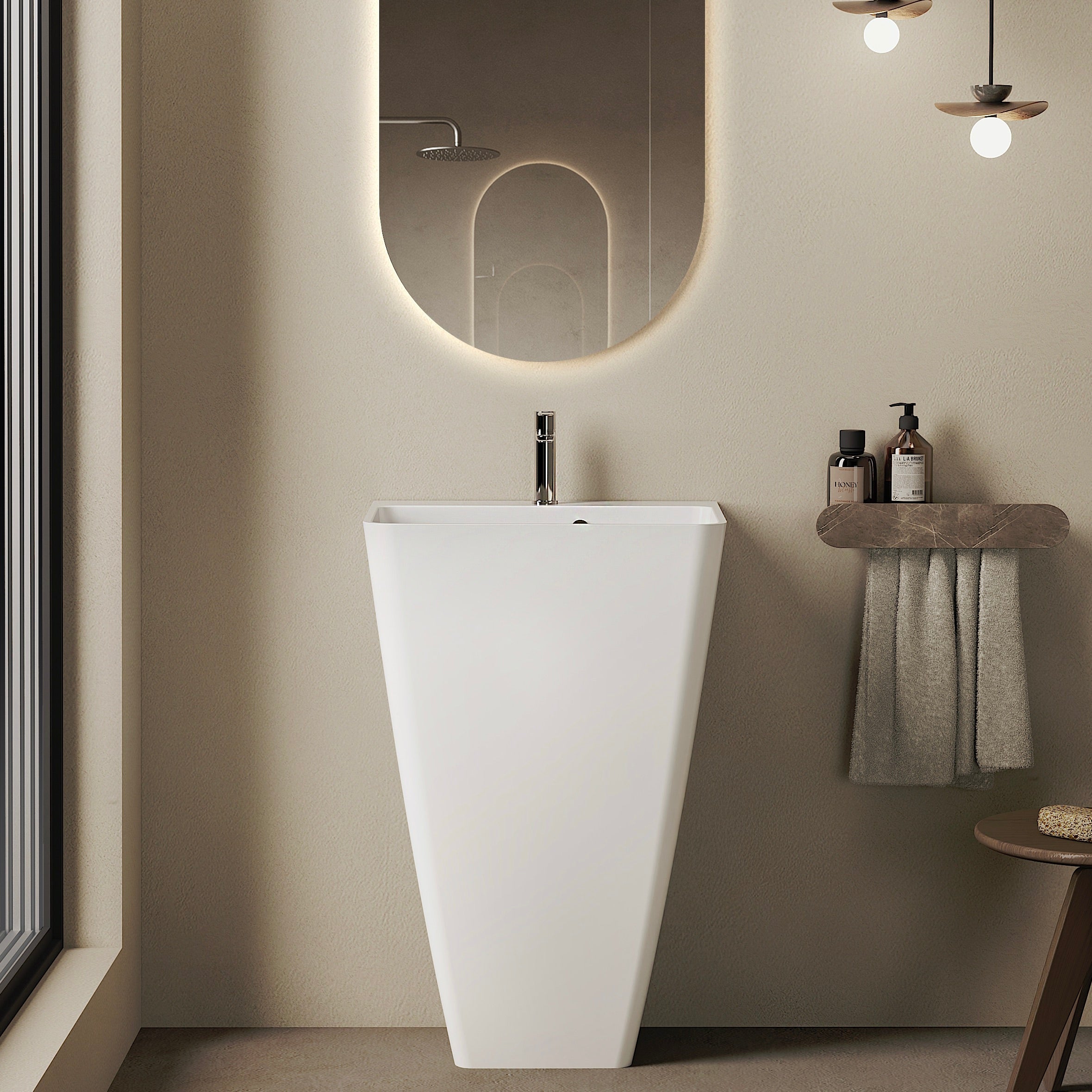 MARMY MENTA 55x44 álló mosdó, FÉNYES FEHÉR