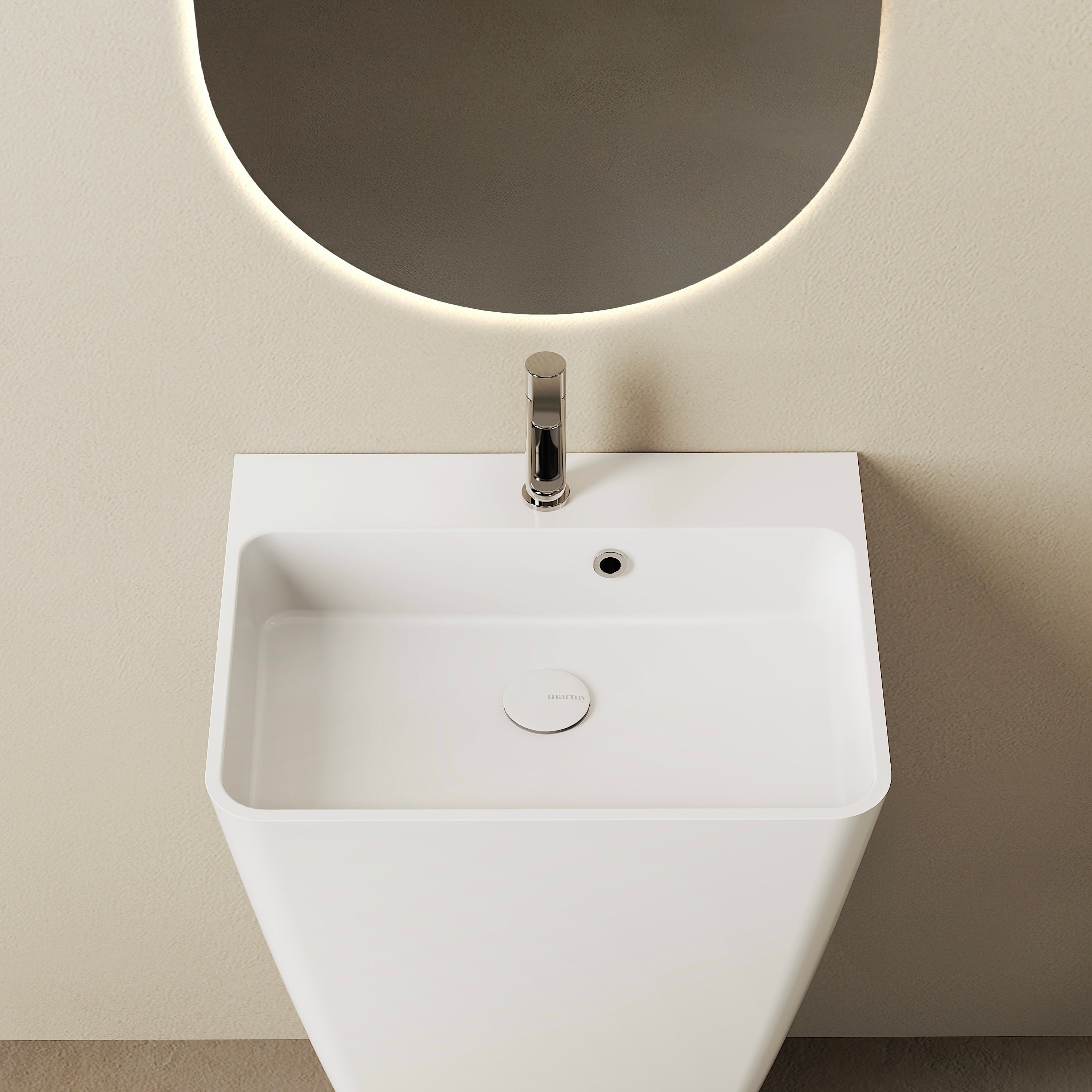 MARMY MENTA 55x44 álló mosdó, FÉNYES FEHÉR