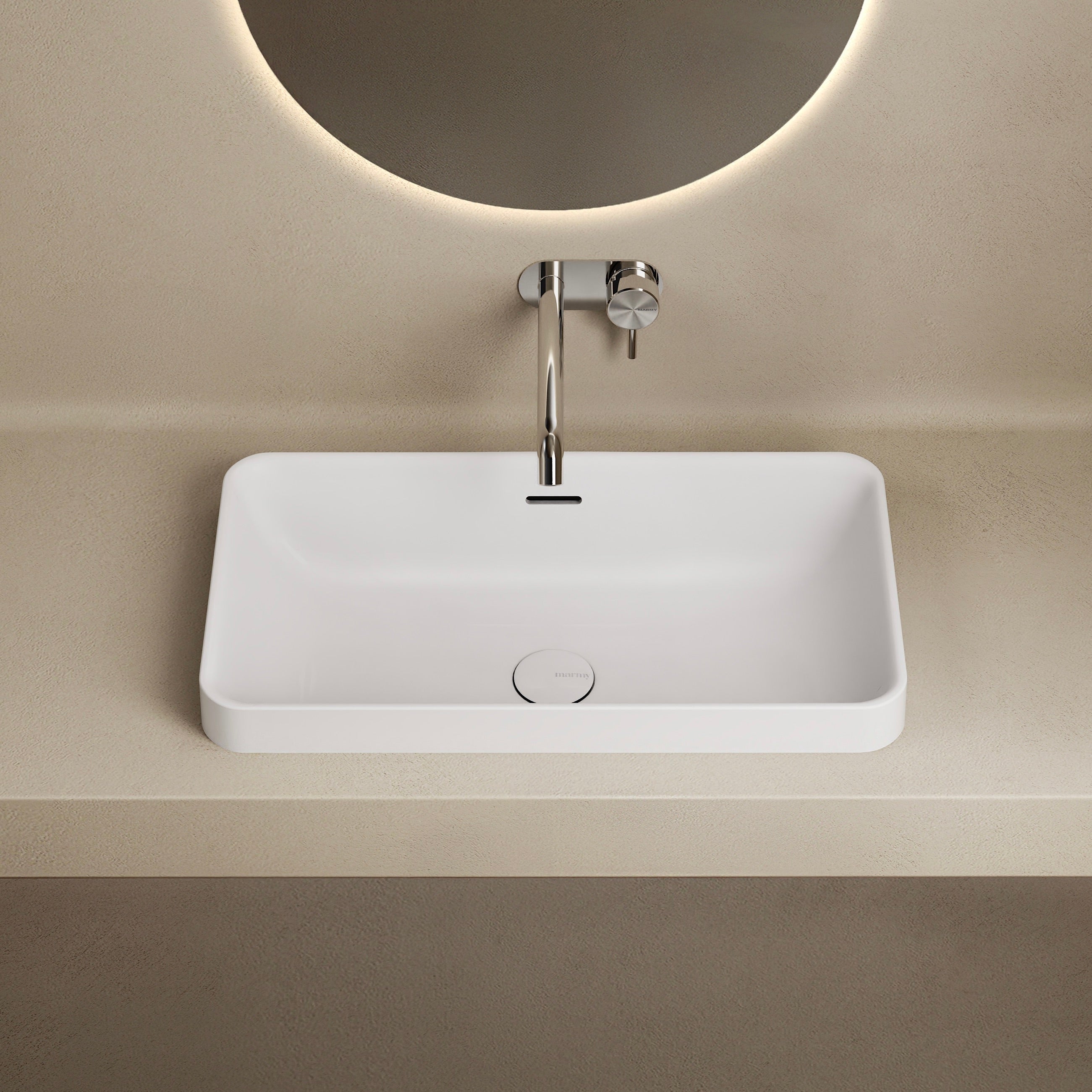 MARMY ADEN 58x34 mosdó, FÉNYES FEHÉR