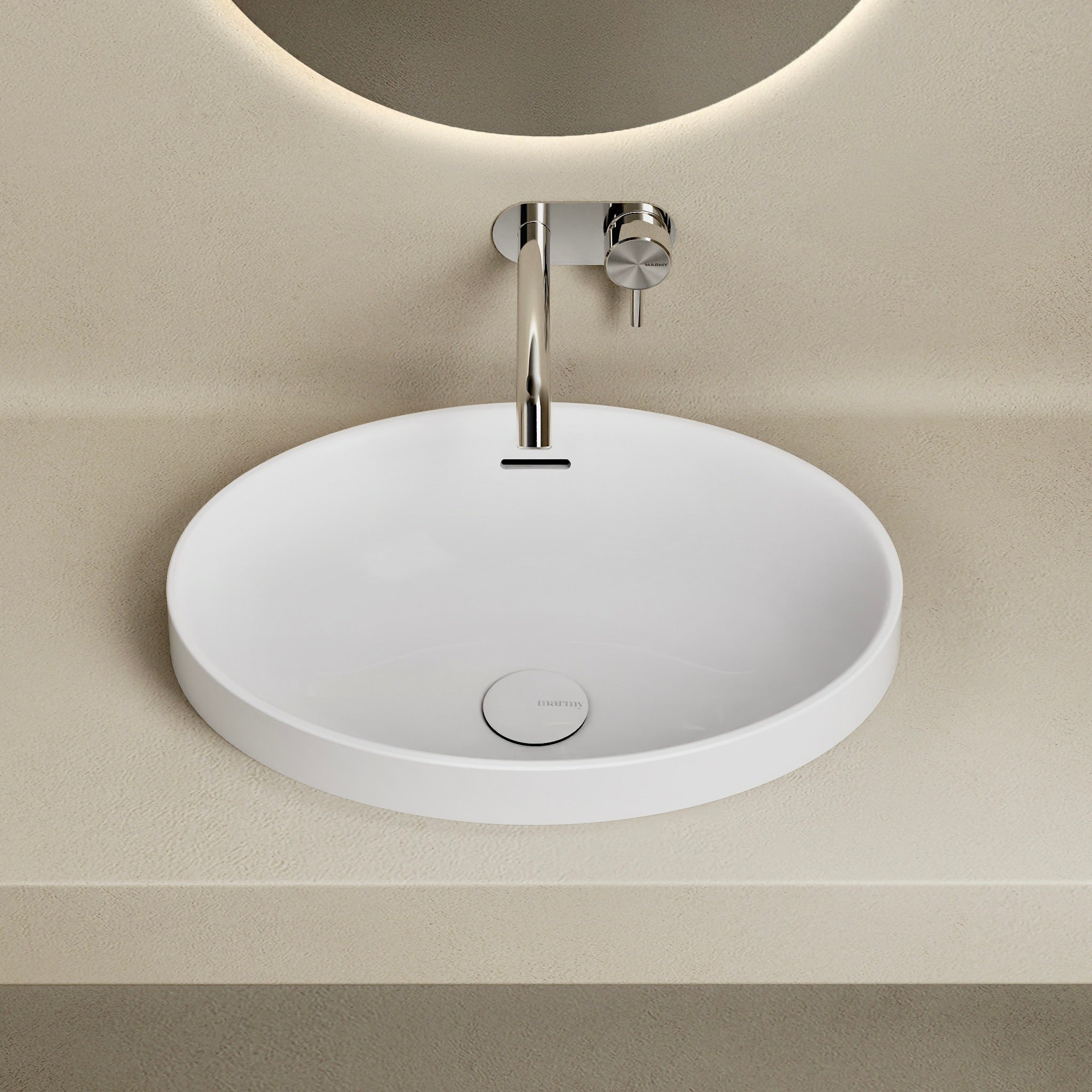 MARMY AIDA 50x39 mosdó, FÉNYES FEHÉR