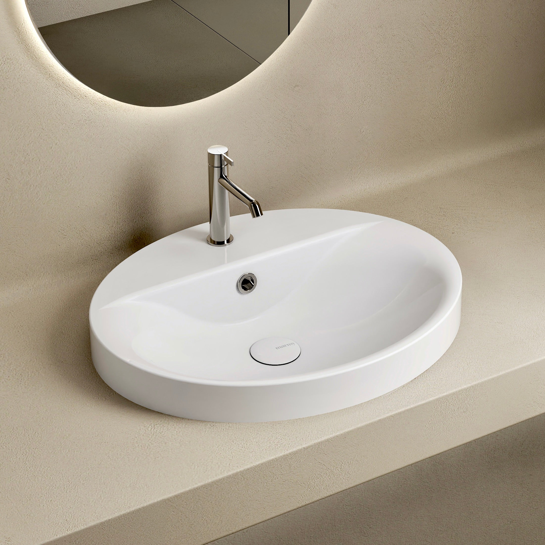 MARMY ALEXA 55x45 mosdó, FÉNYES FEHÉR