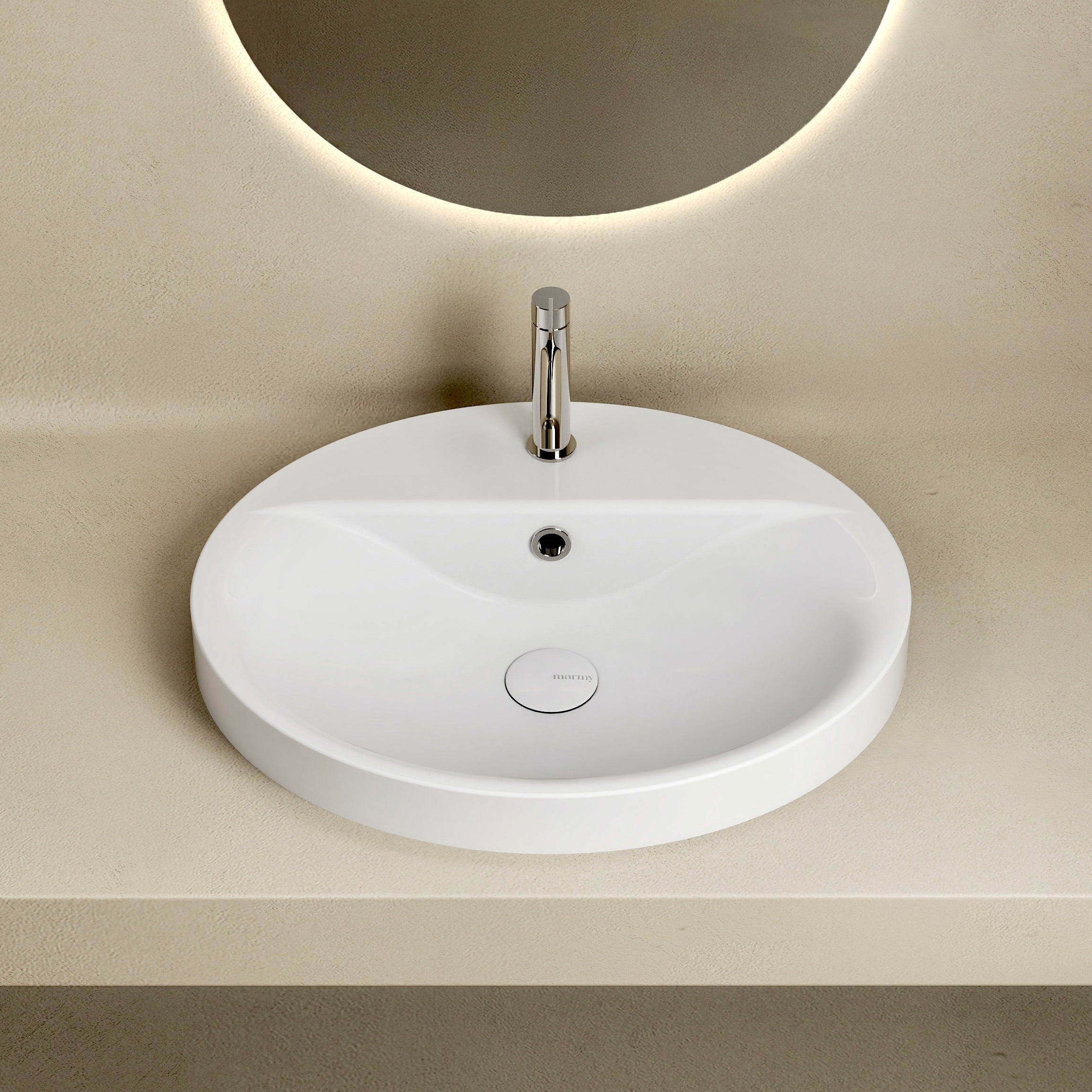MARMY ALEXA 55x45 mosdó, FÉNYES FEHÉR