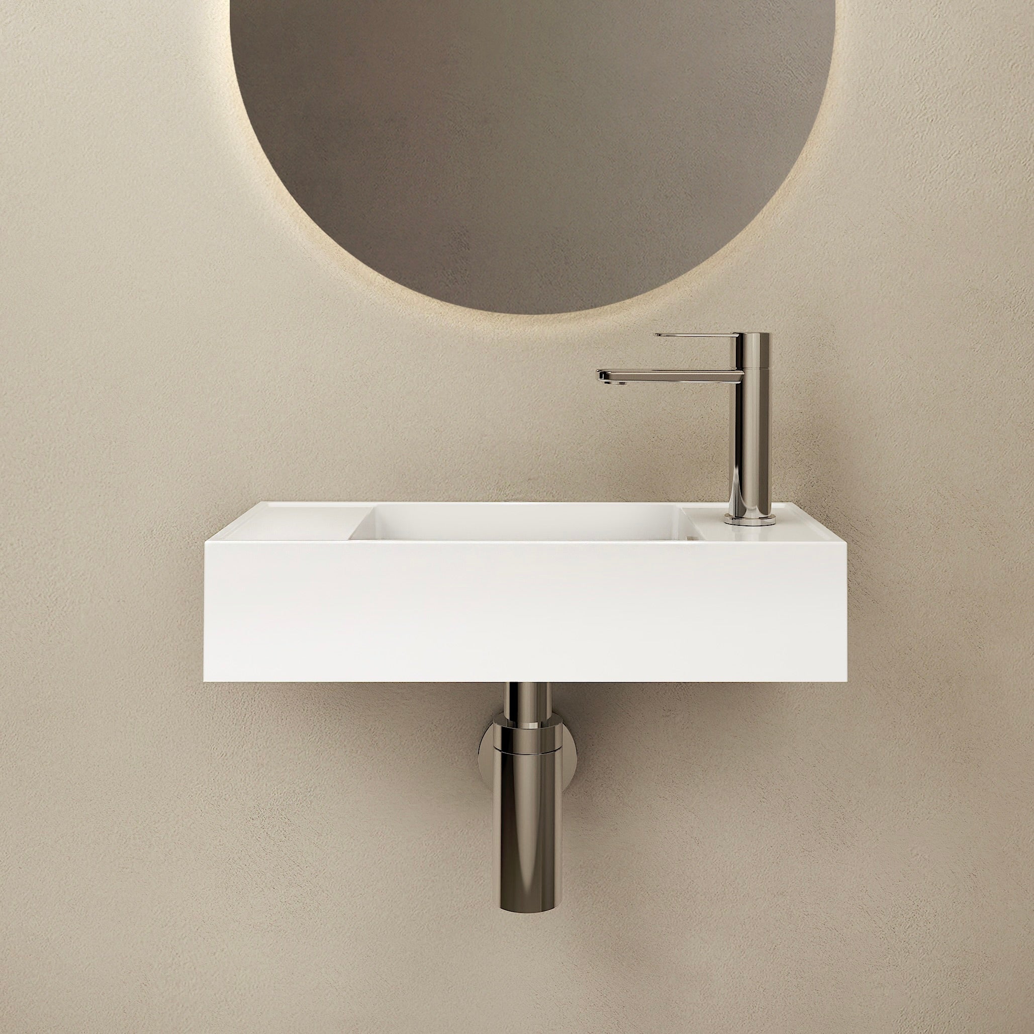 MARMY AXEL 46x22 BALOS kézmosó, FÉNYES FEHÉR