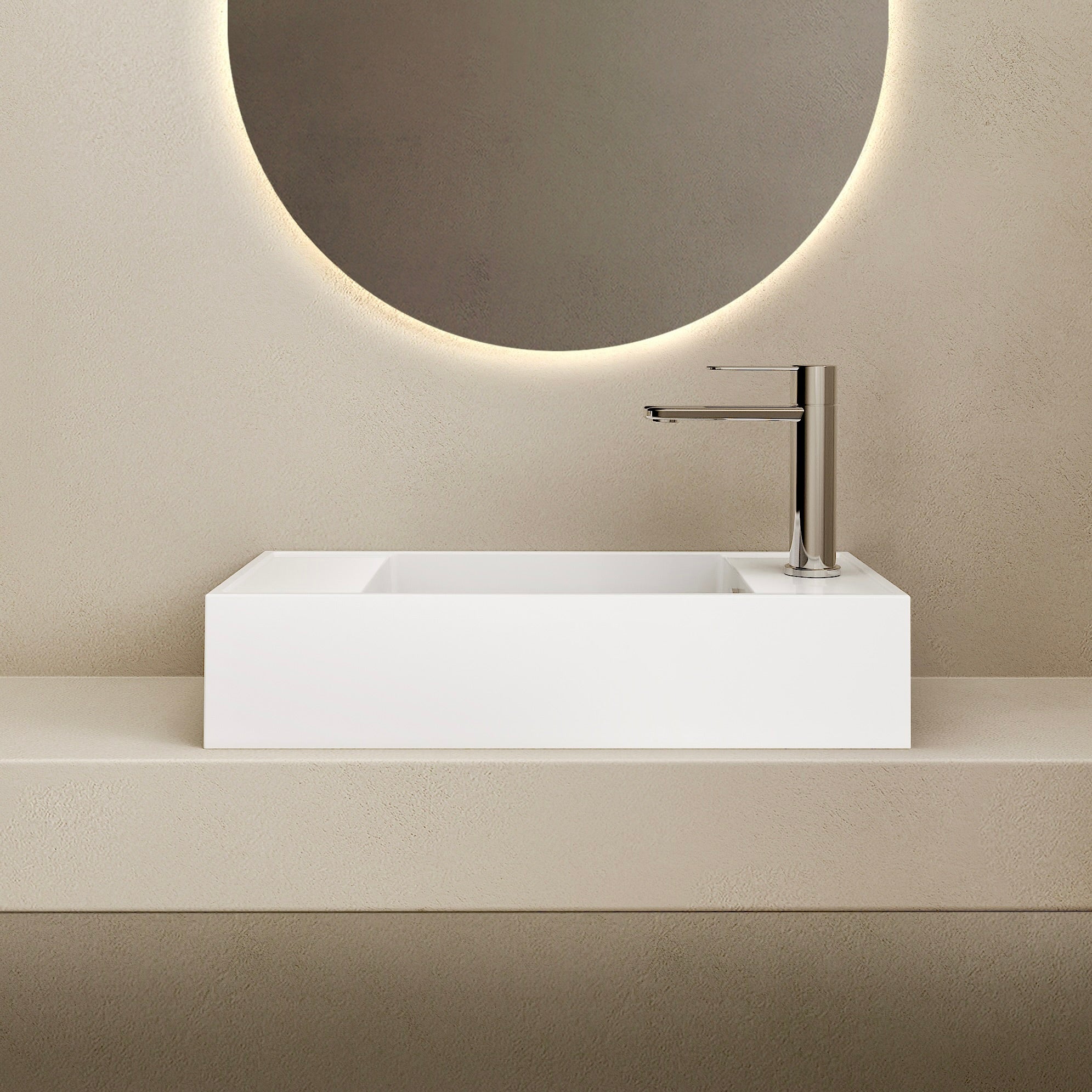 MARMY AXEL 46x22 BALOS kézmosó, FÉNYES FEHÉR