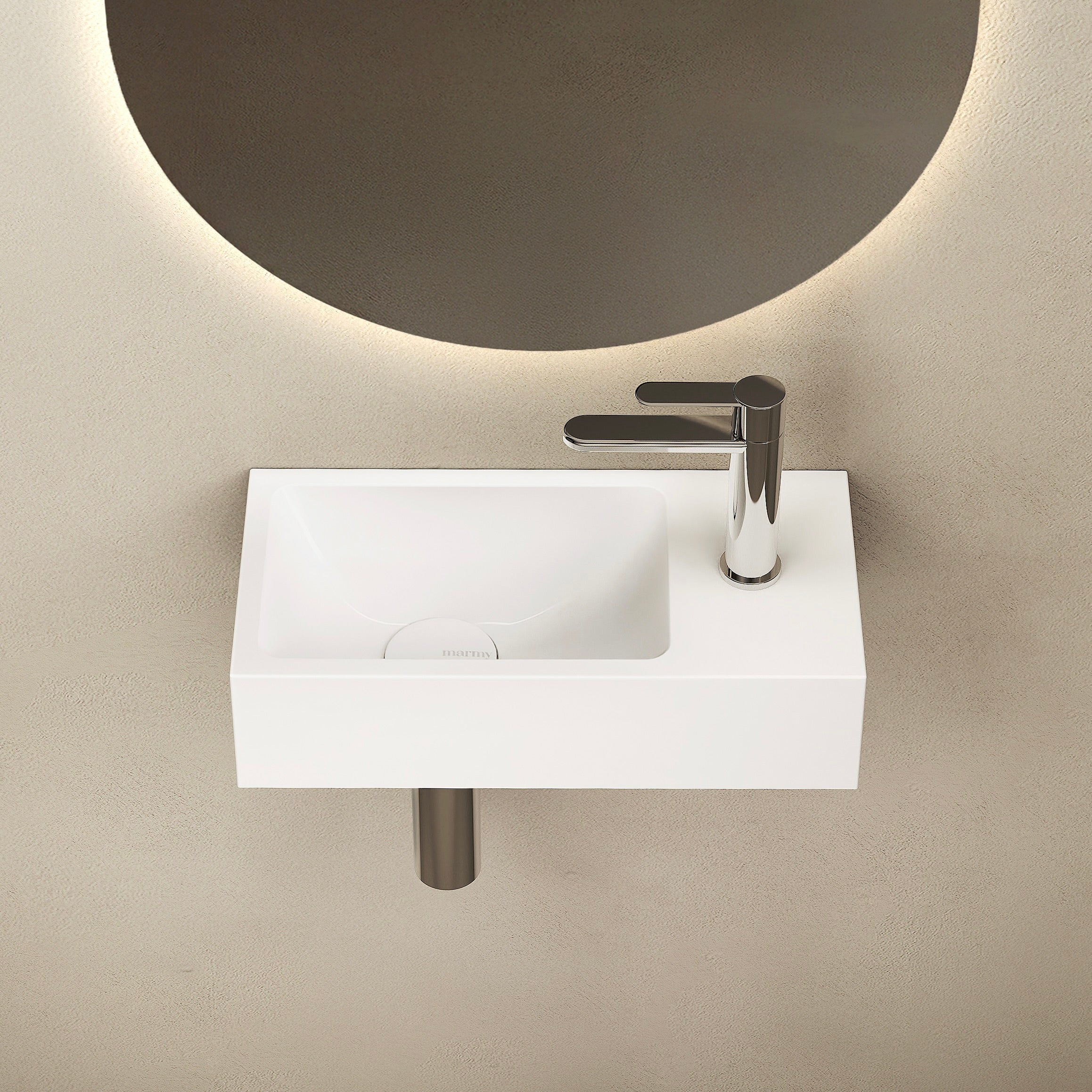 MARMY BEN 40x20 kézmosó, FÉNYES FEHÉR