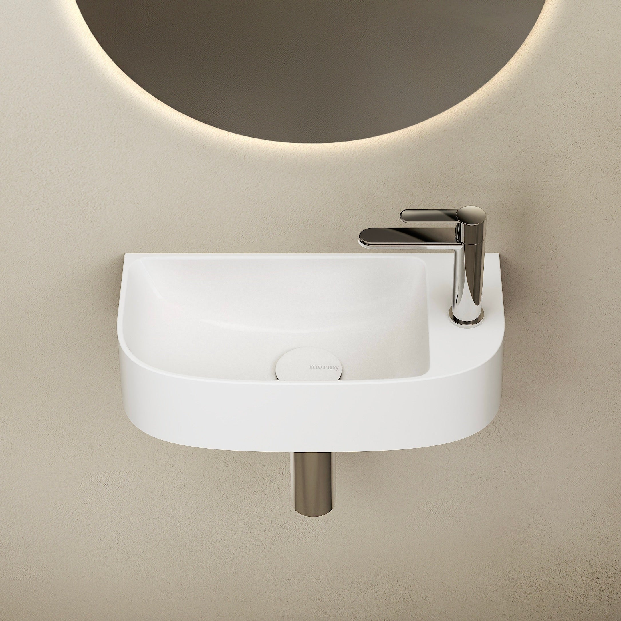 MARMY BOB 44x22 kézmosó, FÉNYES FEHÉR