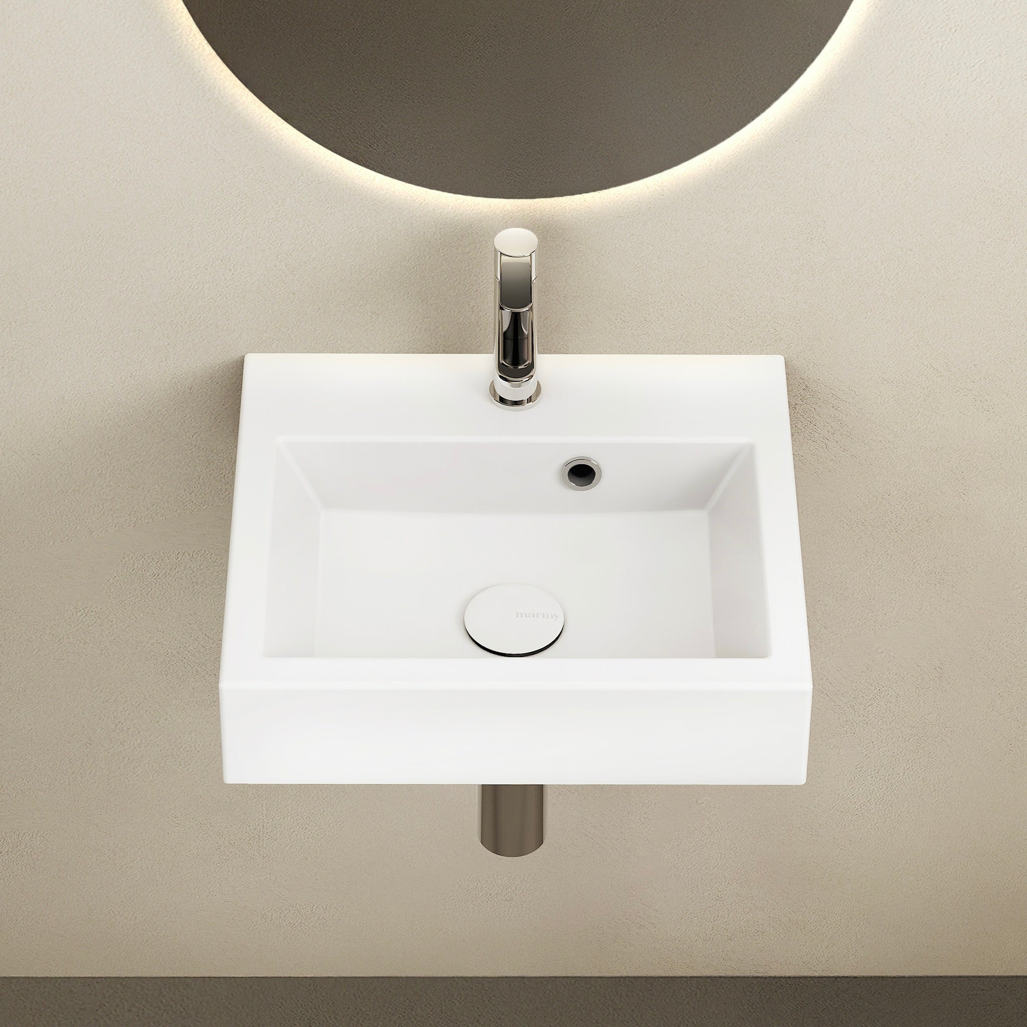 MARMY BOLOGNA 42x36 kézmosó, FÉNYES FEHÉR