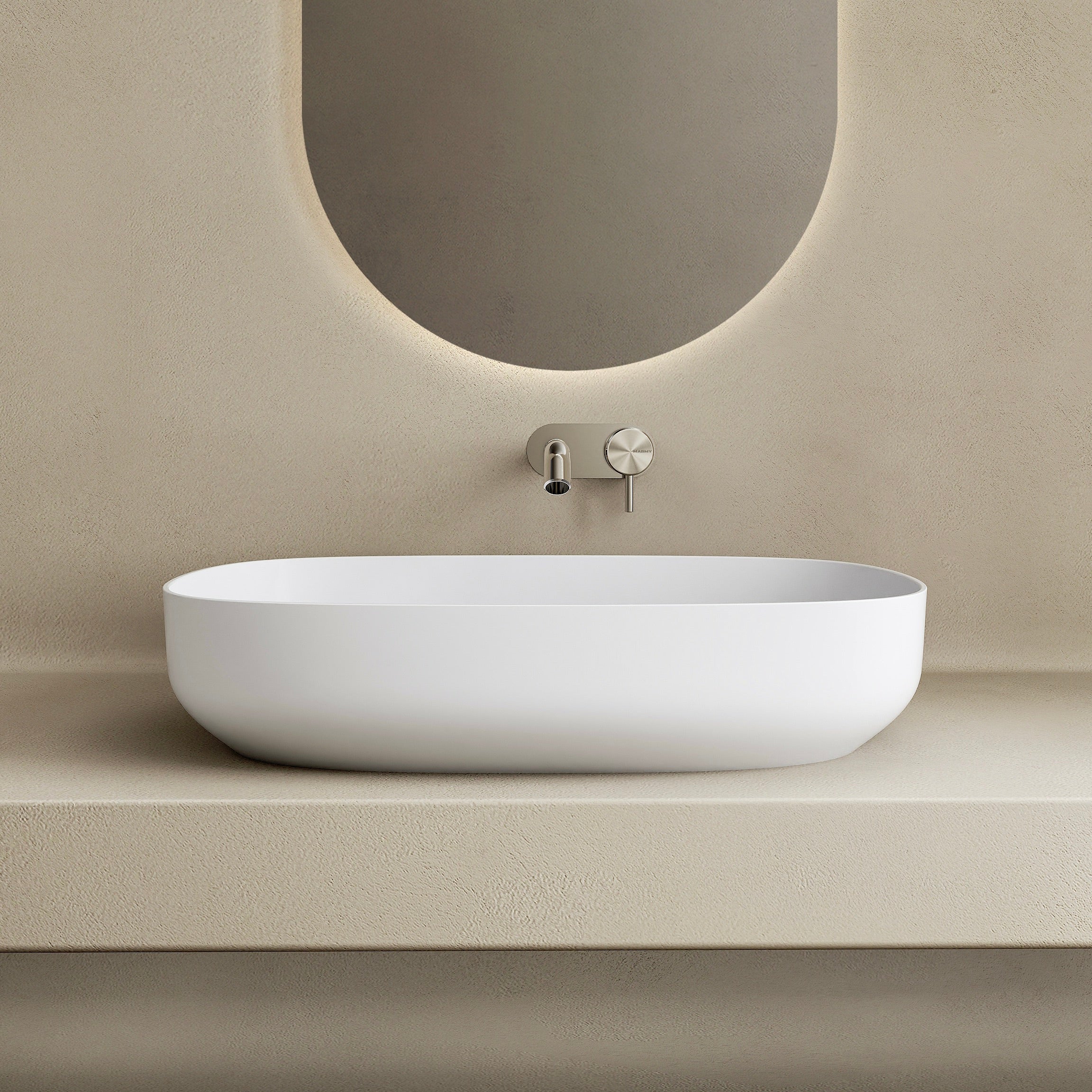 MARMY CANDY "L" 58x38 mosdó, MATT FEHÉR