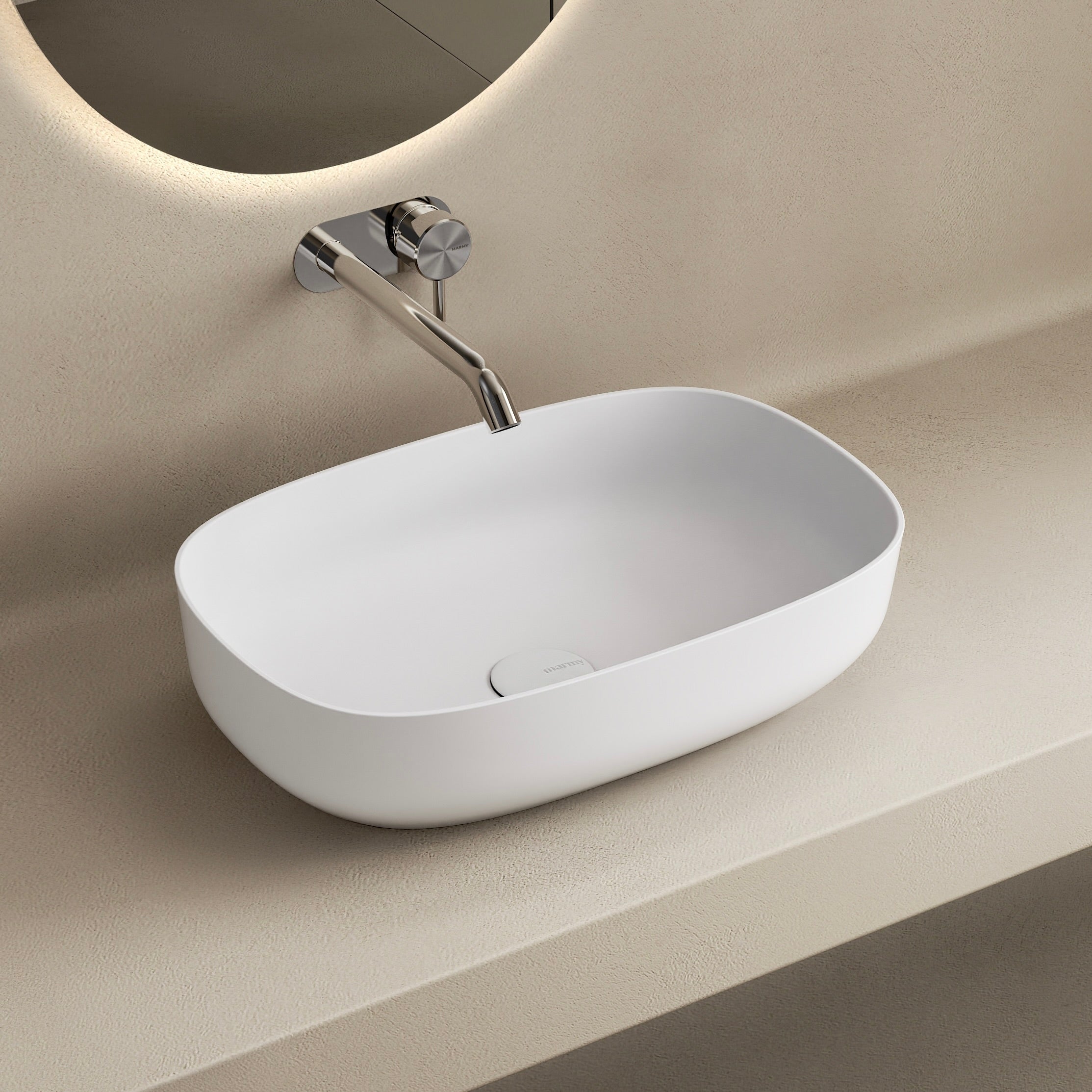 MARMY CANDY "S" 48x32 mosdó, MATT FEHÉR