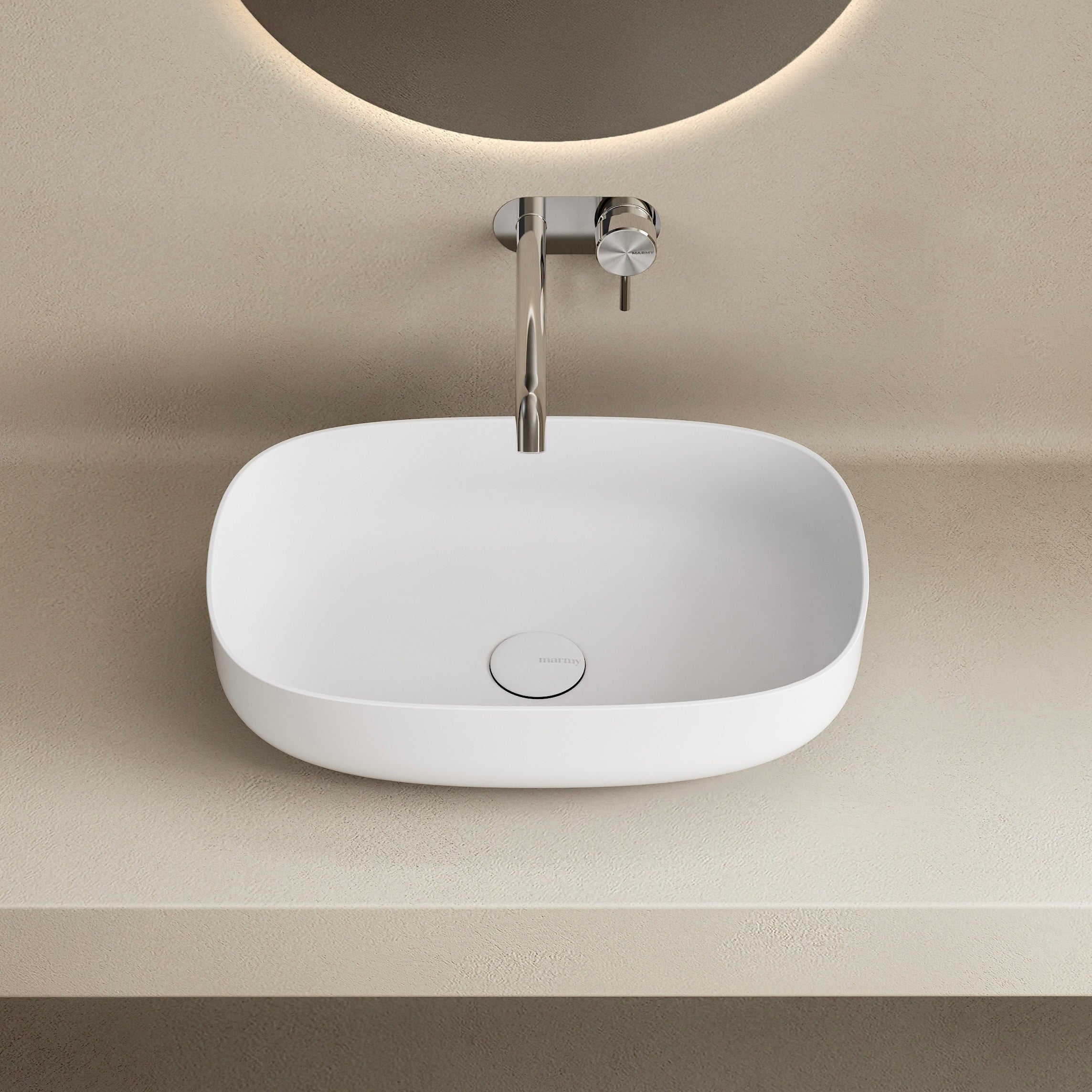 MARMY CANDY "S" 48x32 mosdó, MATT FEHÉR