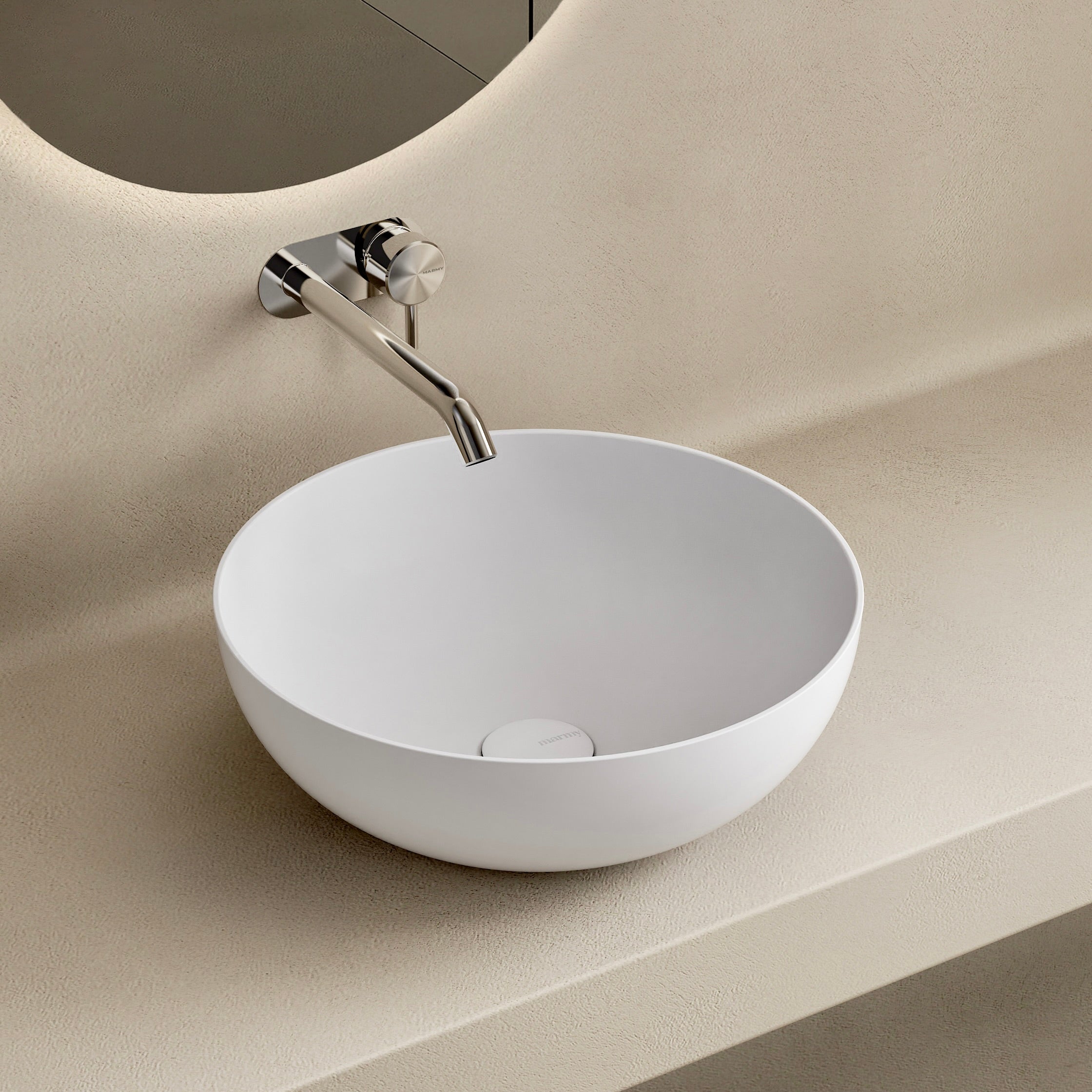 MARMY CAPRICE D40x14 mosdó, MATT FEHÉR