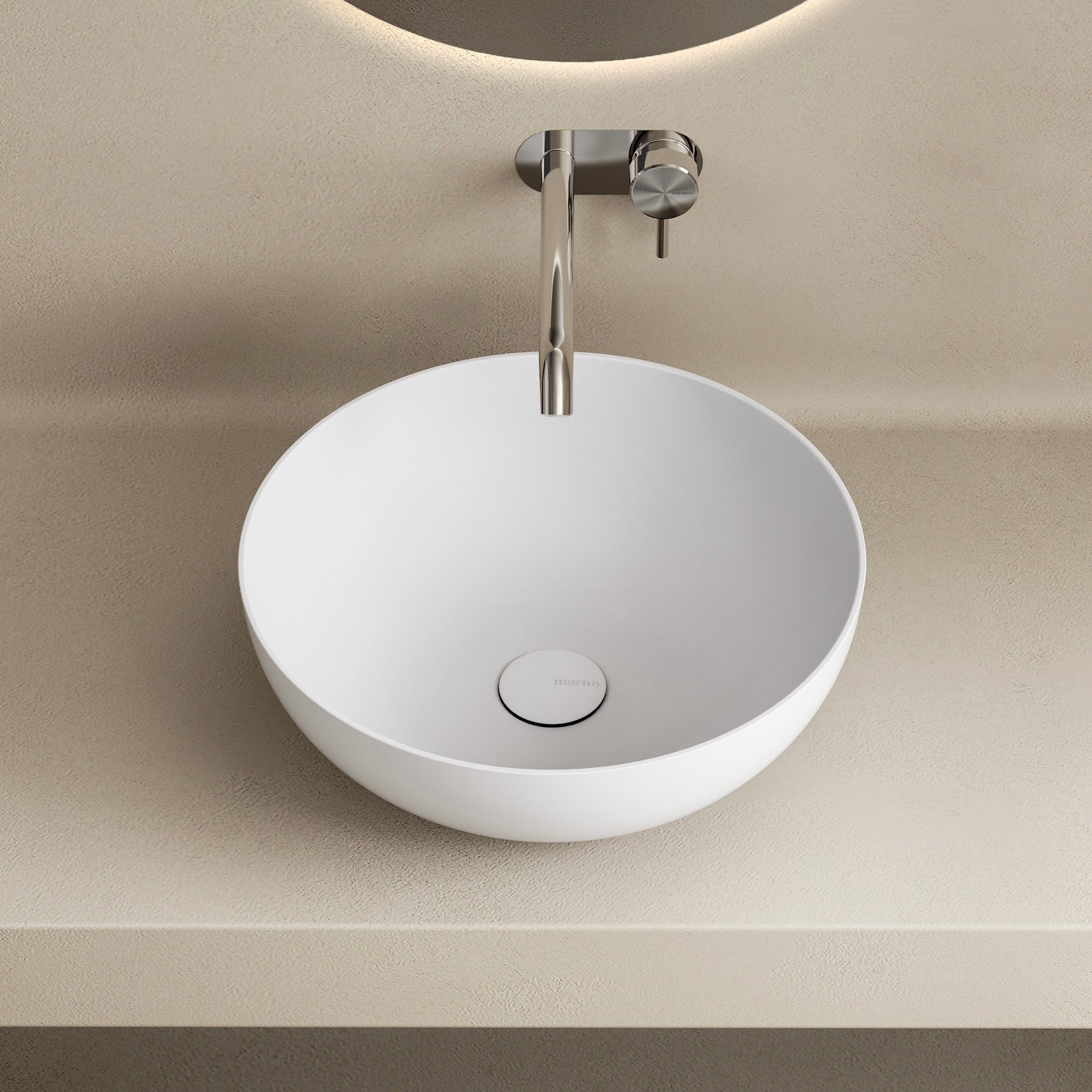 MARMY CAPRICE D40x14 mosdó, MATT FEHÉR