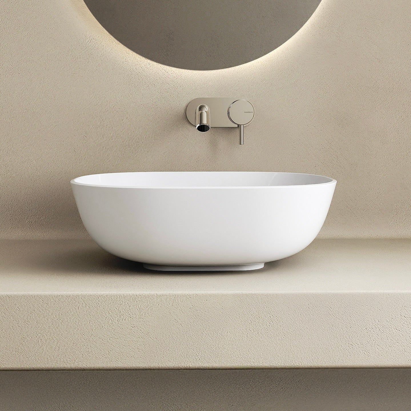 MARMY CARRARA "M" 40x35 mosdó, FÉNYES FEHÉR