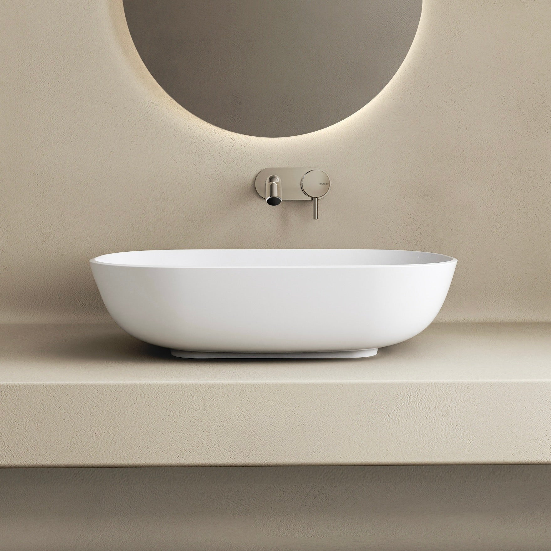 MARMY CARRARA "L" 50x35 mosdó, FÉNYES FEHÉR