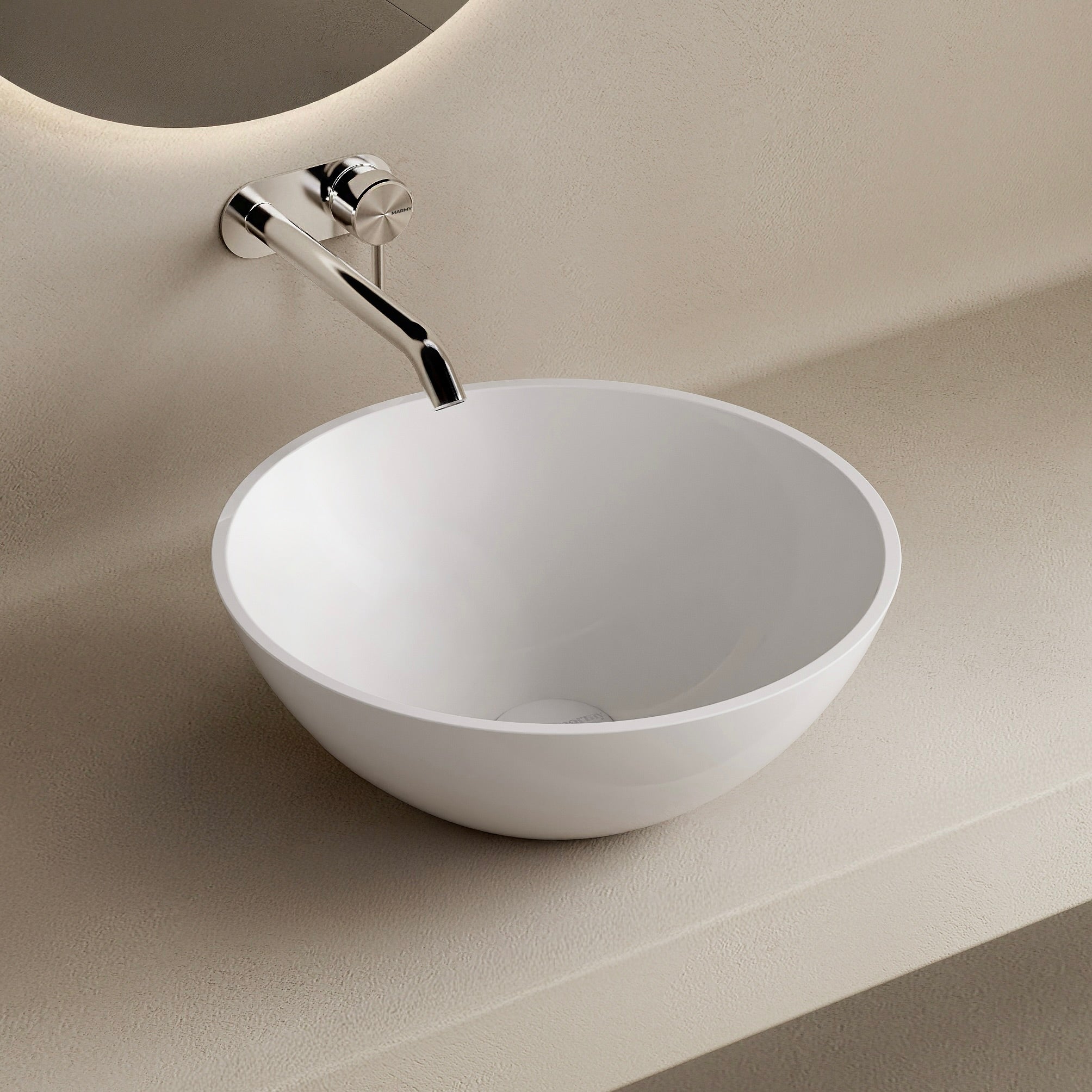 MARMY CLARK D38x15 mosdó, FÉNYES FEHÉR