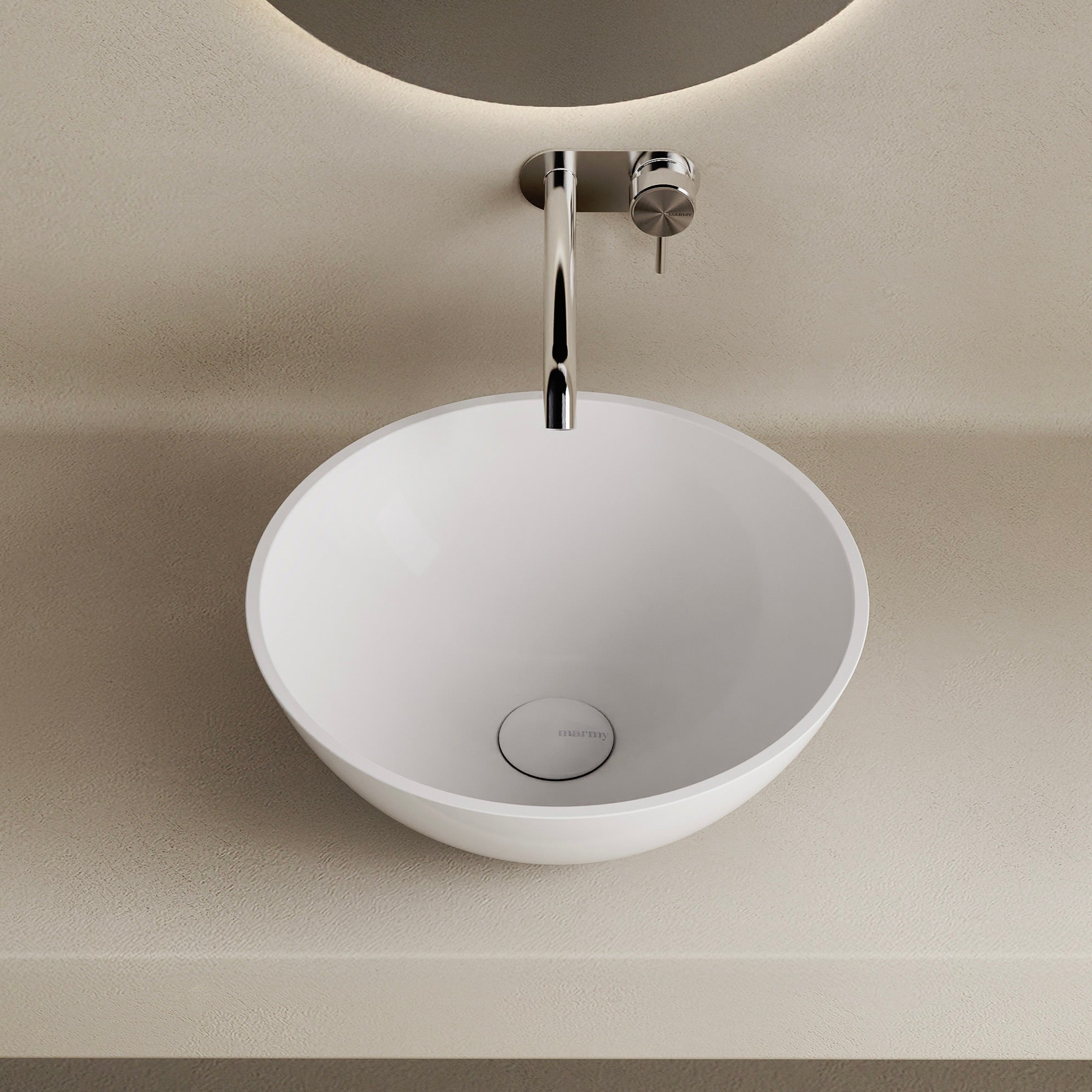 MARMY CLARK D38x15 mosdó, FÉNYES FEHÉR