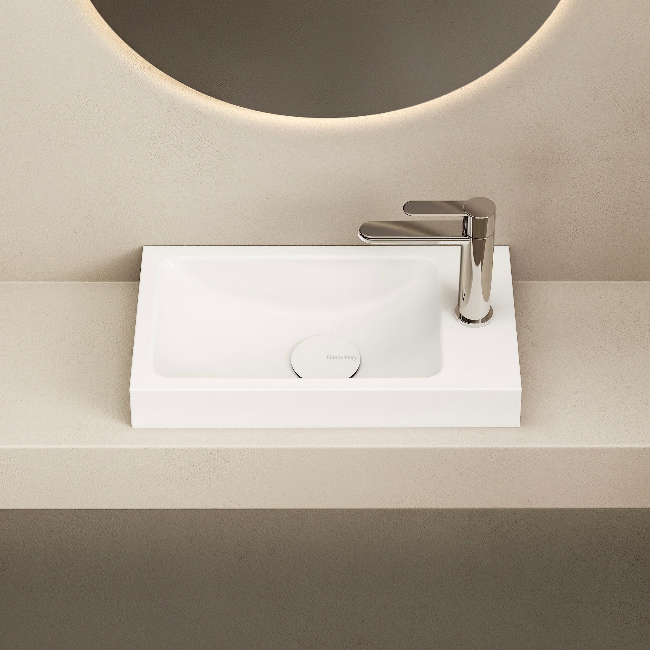 MARMY CLIO 40x22 kézmosó, FÉNYES FEHÉR