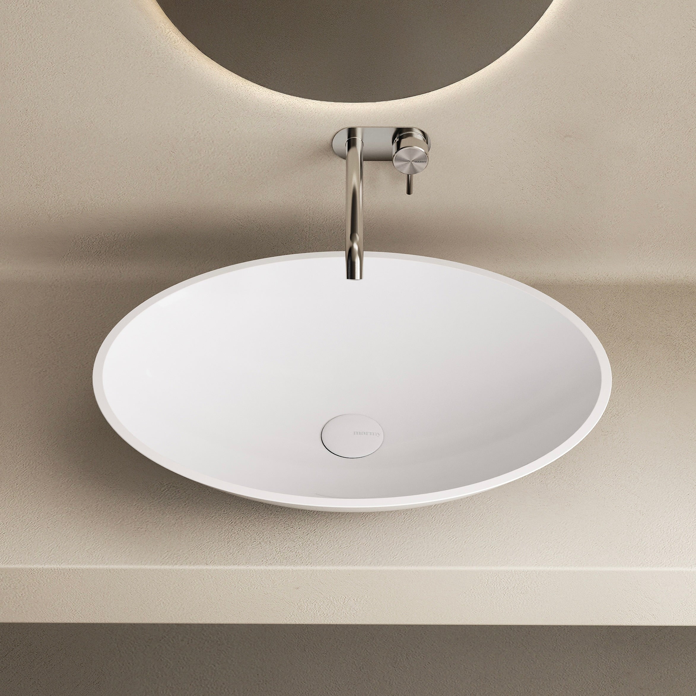 MARMY DOLCE 58x42 mosdó, FÉNYES FEHÉR