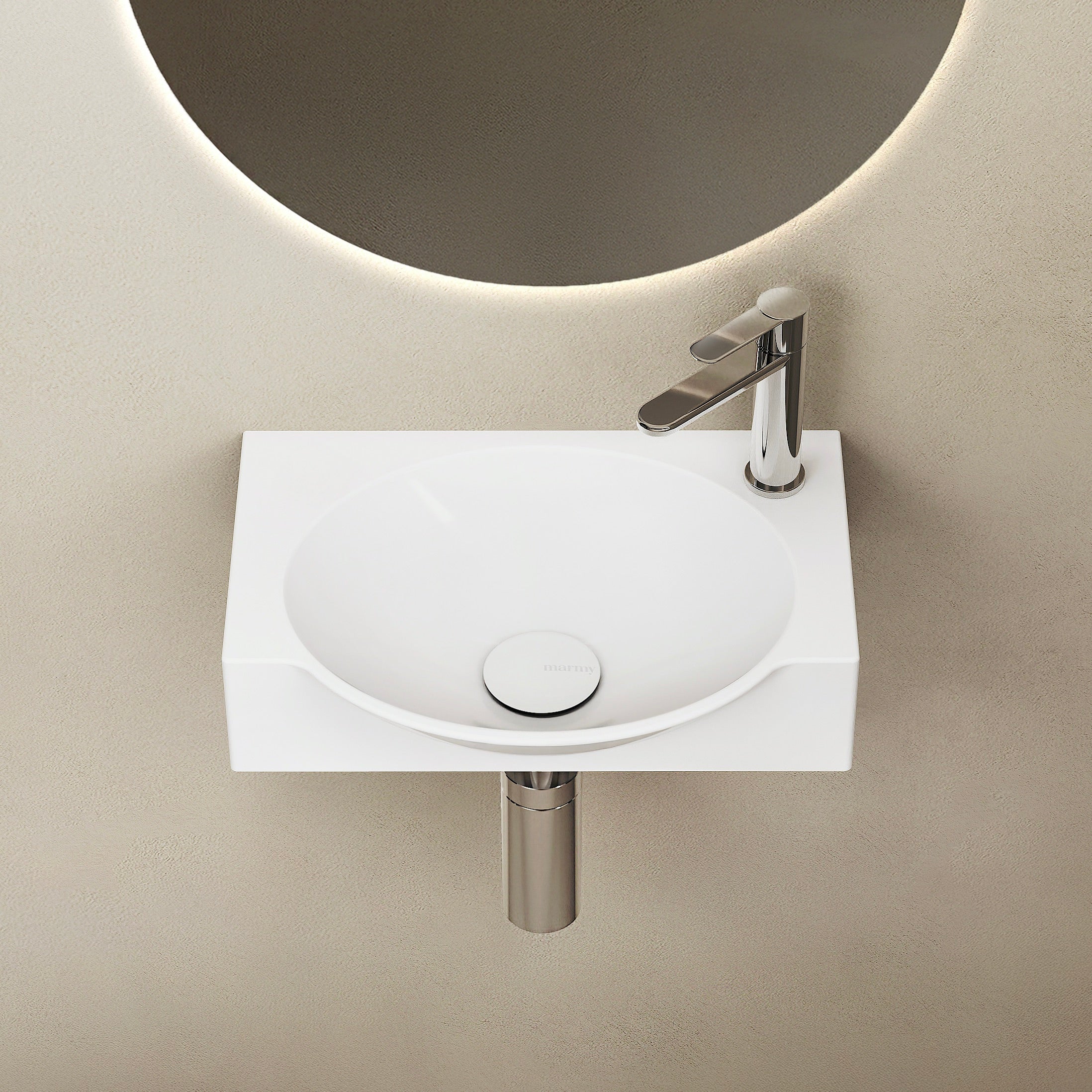 MARMY DOVE 40x30 balos mosdó, FÉNYES FEHÉR