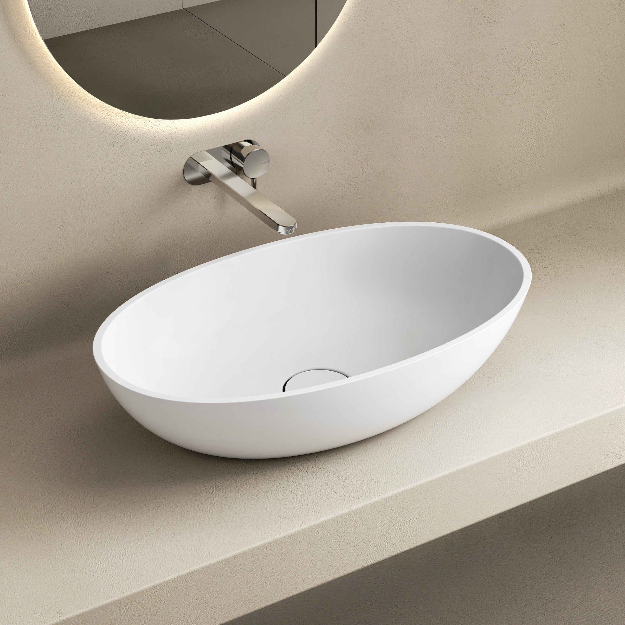 MARMY ESCADA 60x35 mosdó, FÉNYES FEHÉR