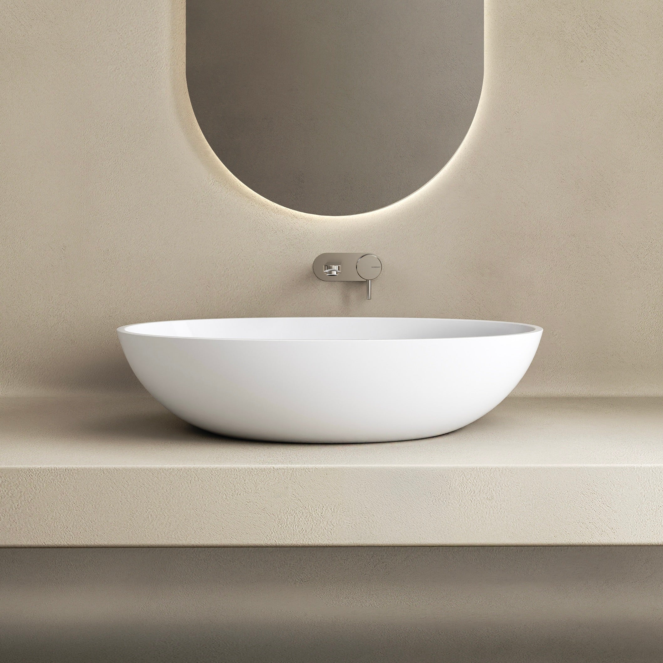 MARMY ESCADA 60x35 mosdó, FÉNYES FEHÉR