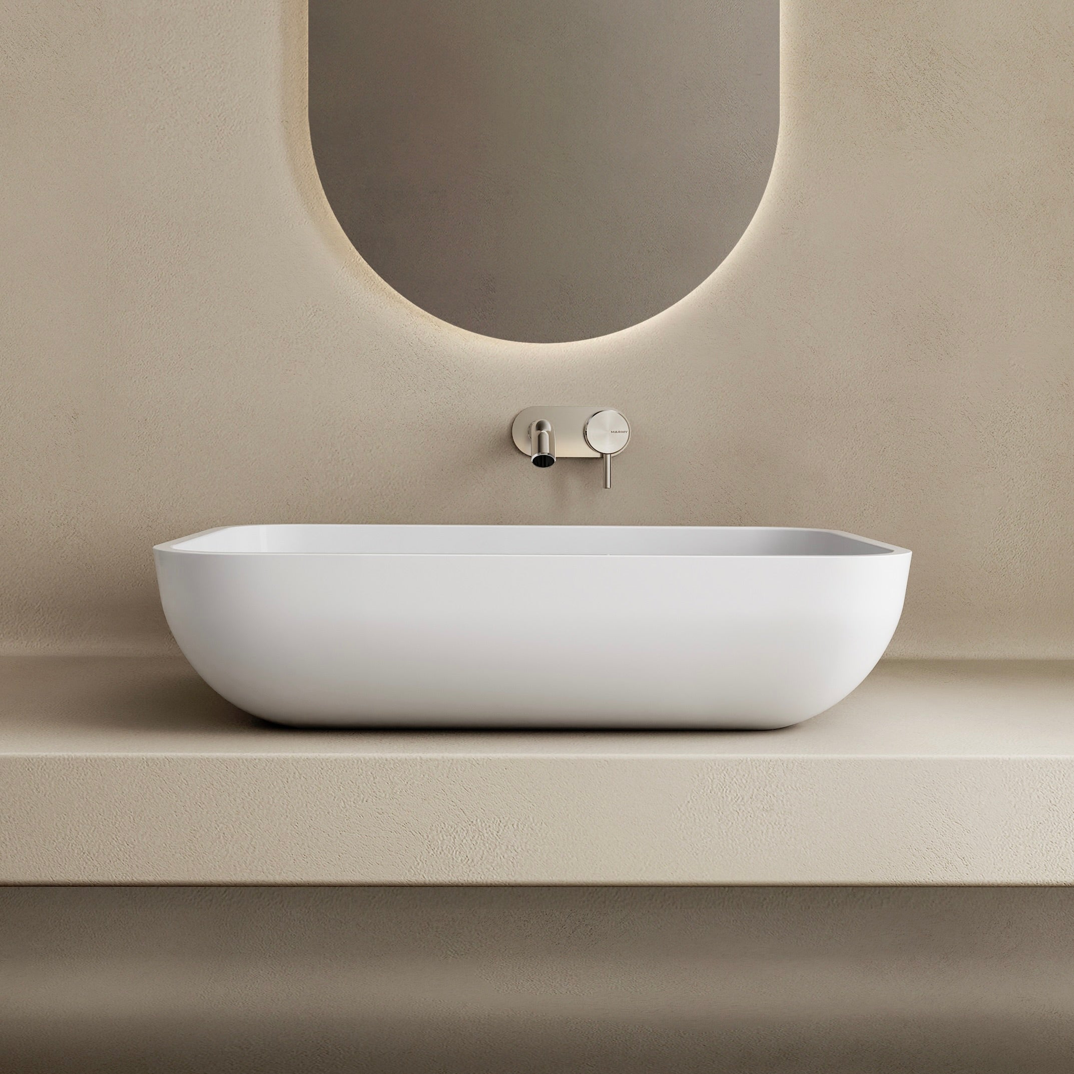 MARMY FABIO 60x38 mosdó, FÉNYES FEHÉR