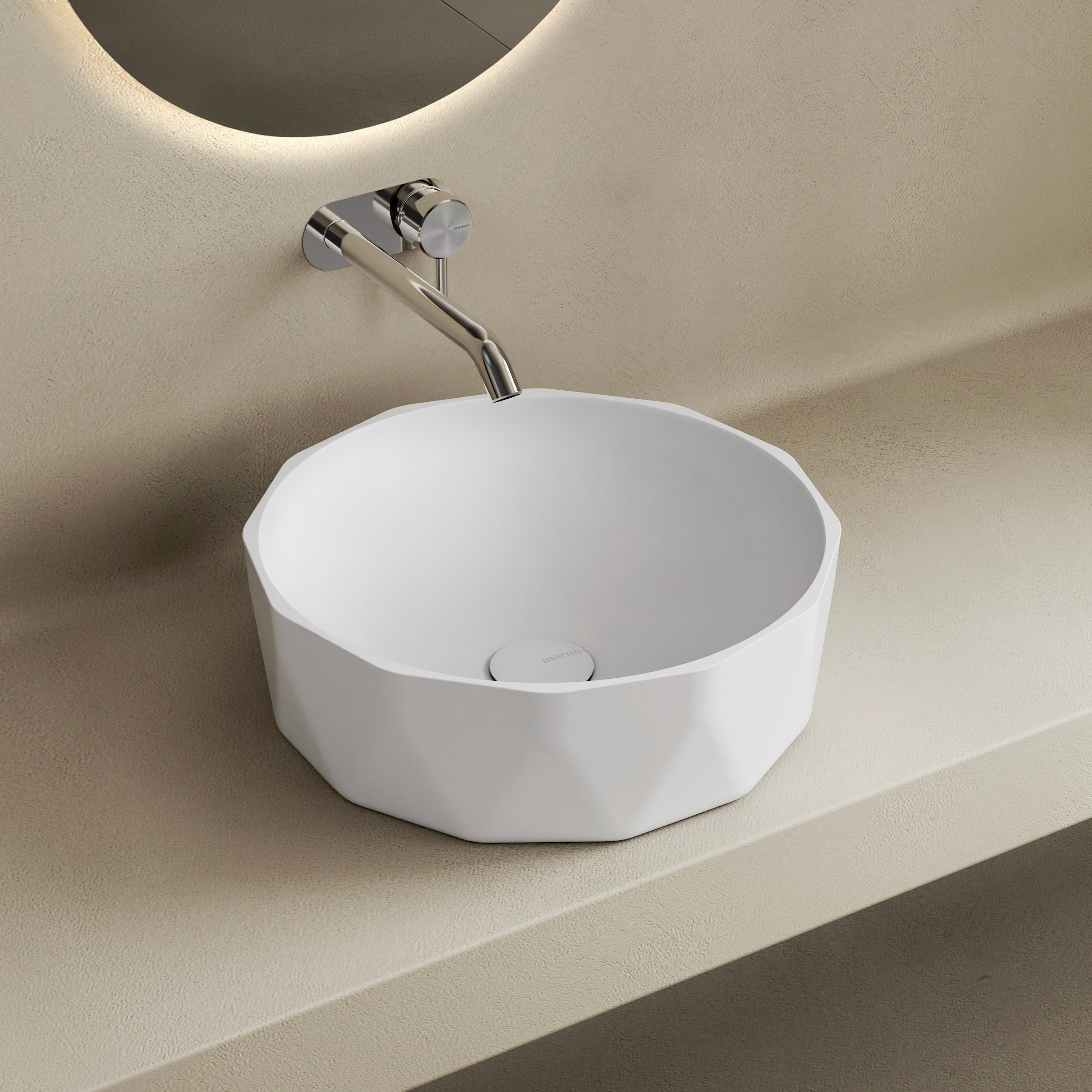 MARMY FIORE D40x14 mosdó, MATT FEHÉR