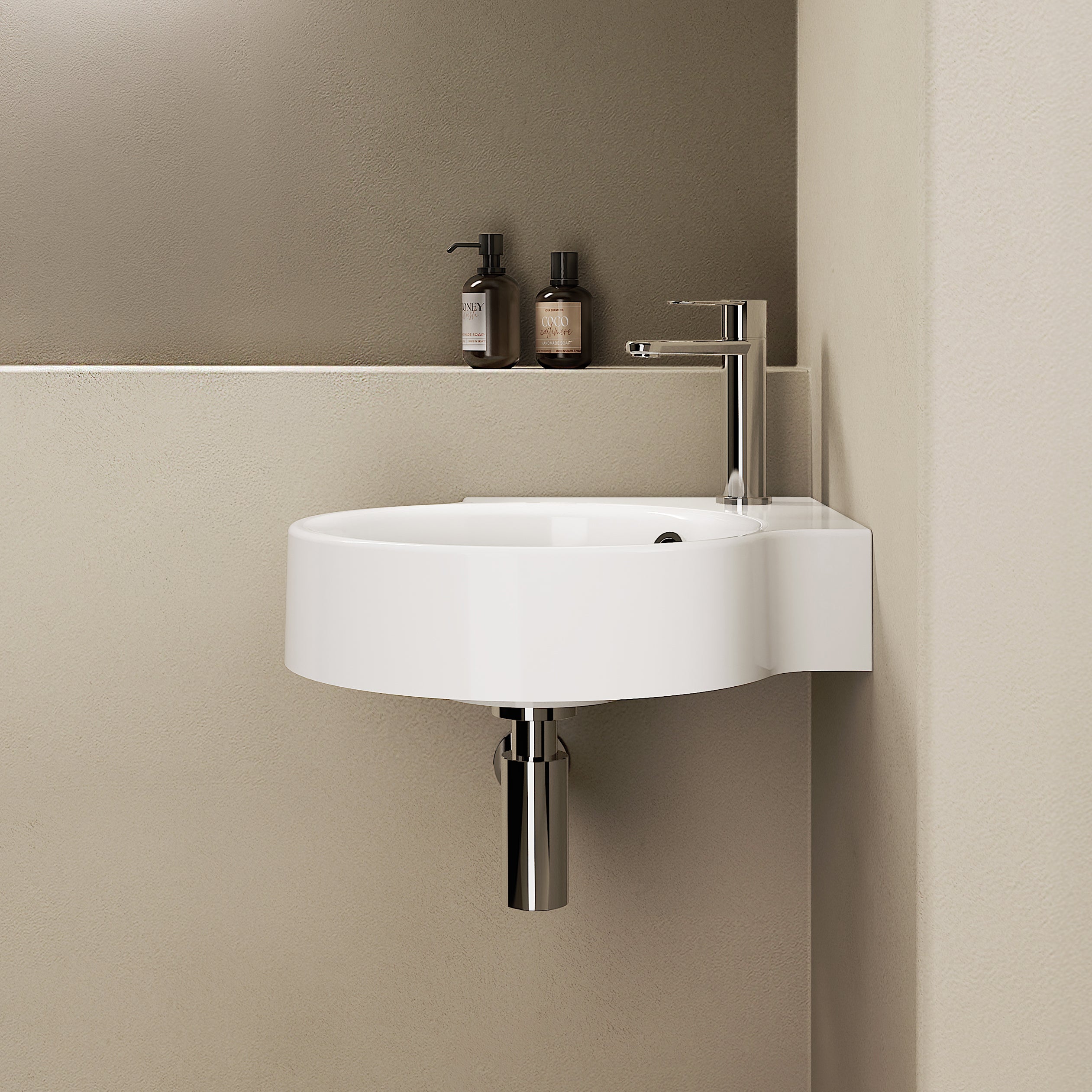 MARMY HOLLY CORNER 38x38 mosdó, FÉNYES FEHÉR