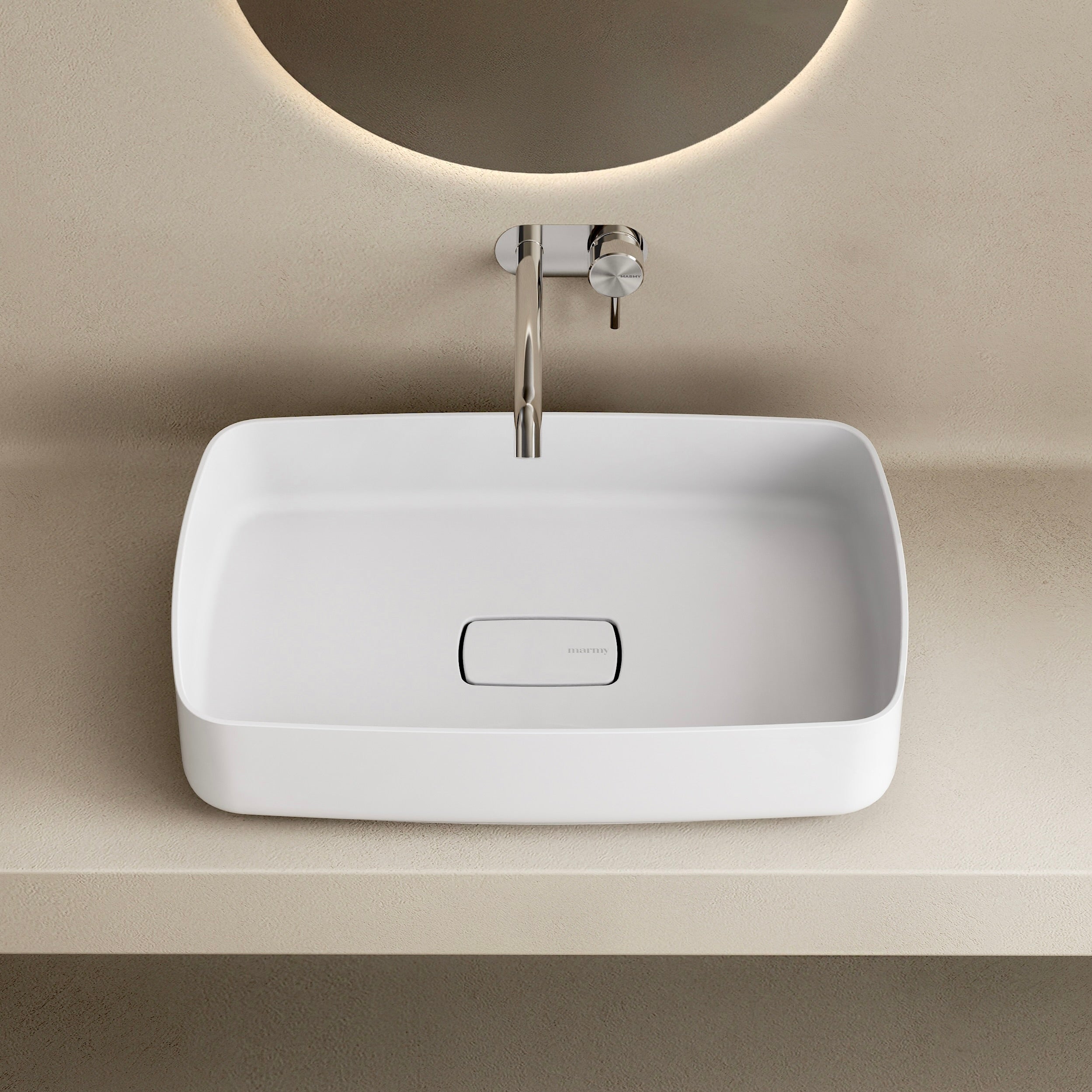 MARMY HONEY "L" 58x38 mosdó, MATT FEHÉR