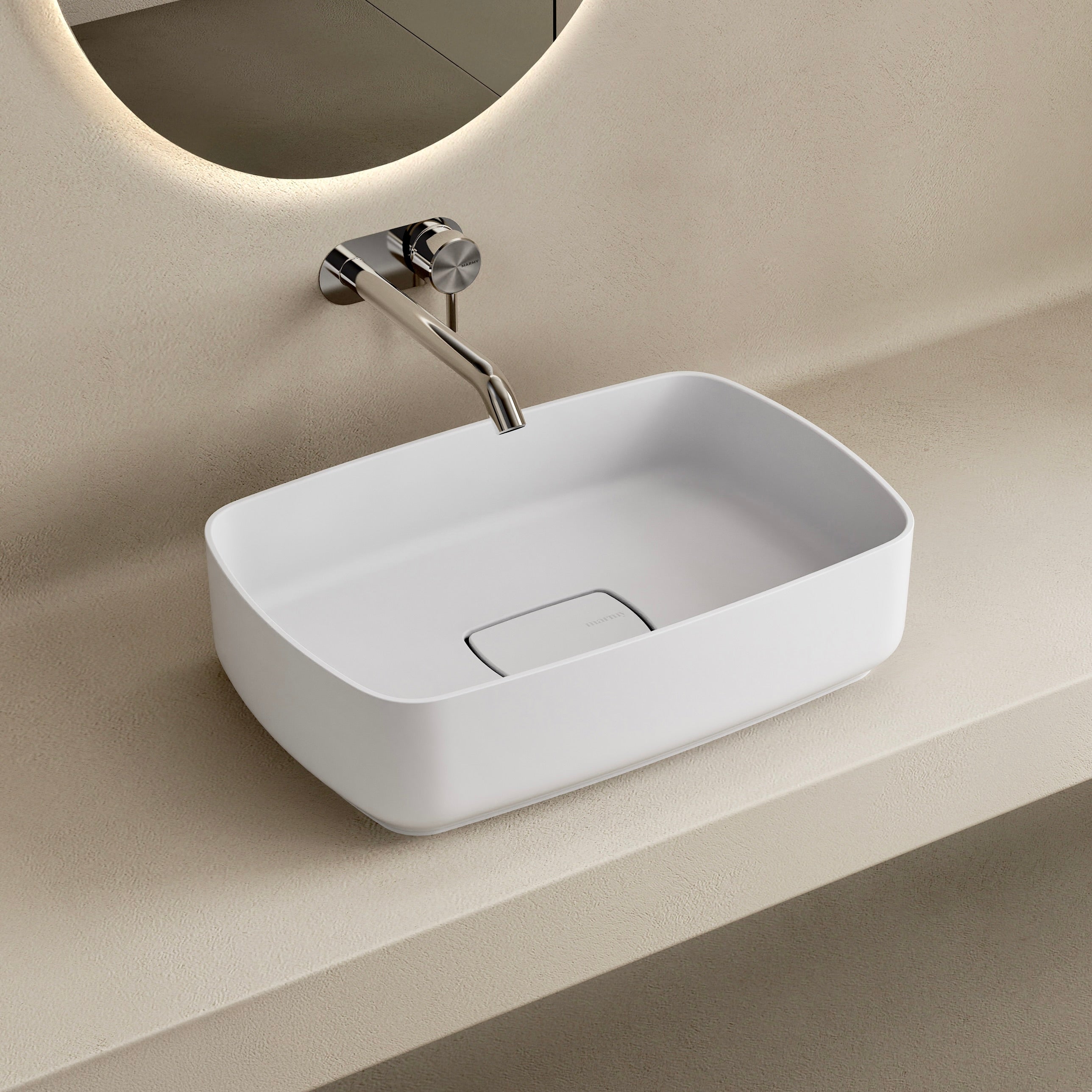 MARMY HONEY "M" 48x32 mosdó, MATT FEHÉR