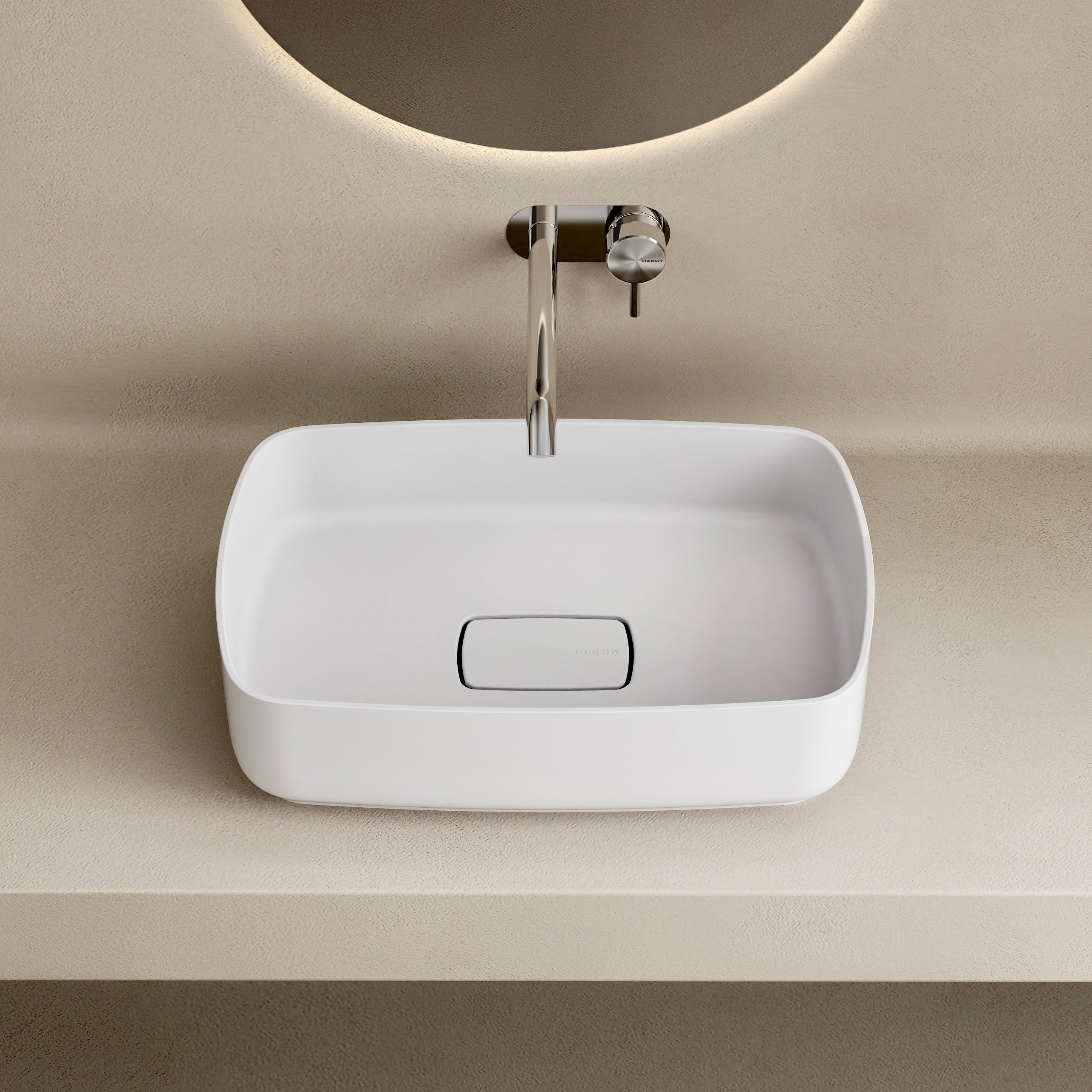 MARMY HONEY "M" 48x32 mosdó, MATT FEHÉR