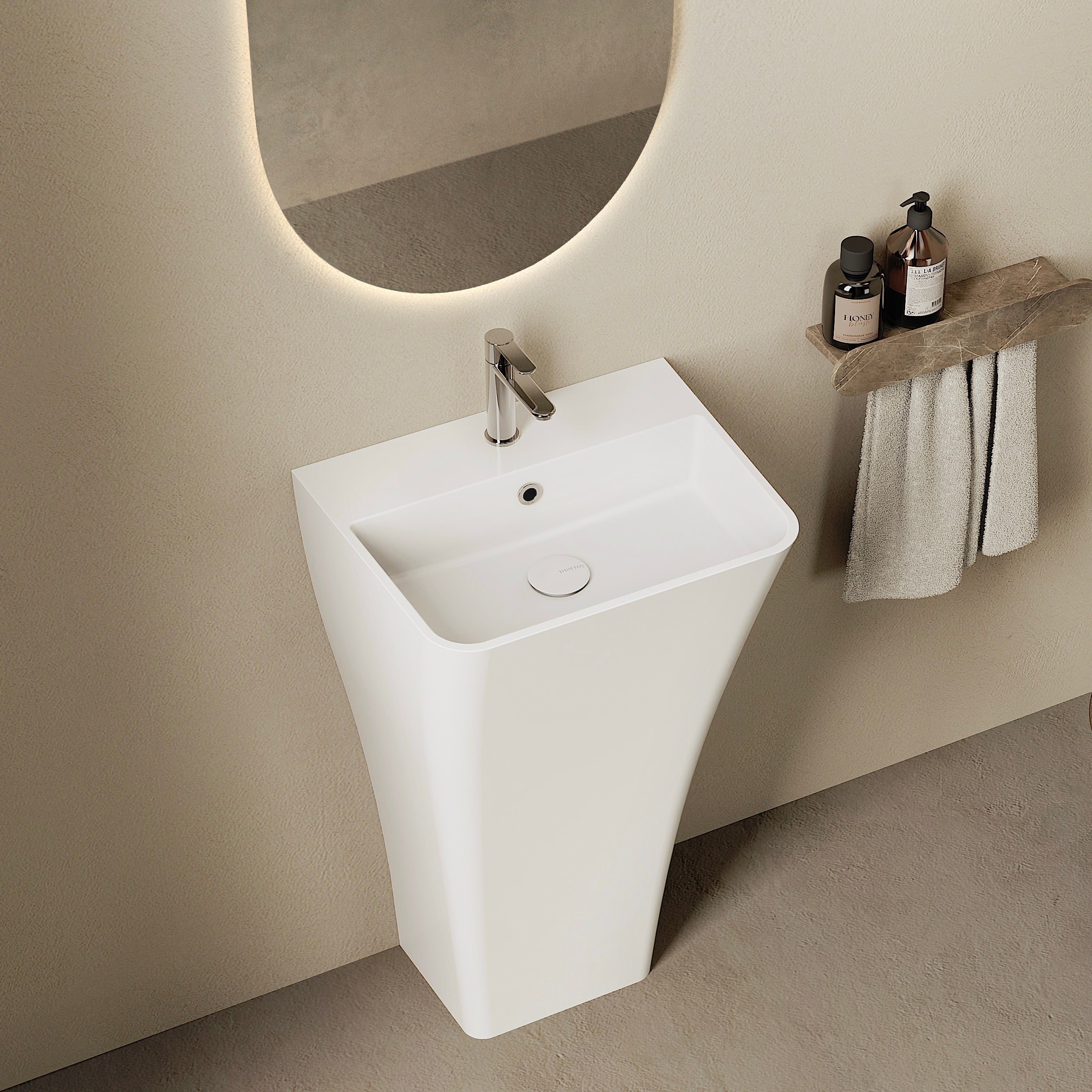 MARMY ICON 50x40 álló mosdó, FÉNYES FEHÉR