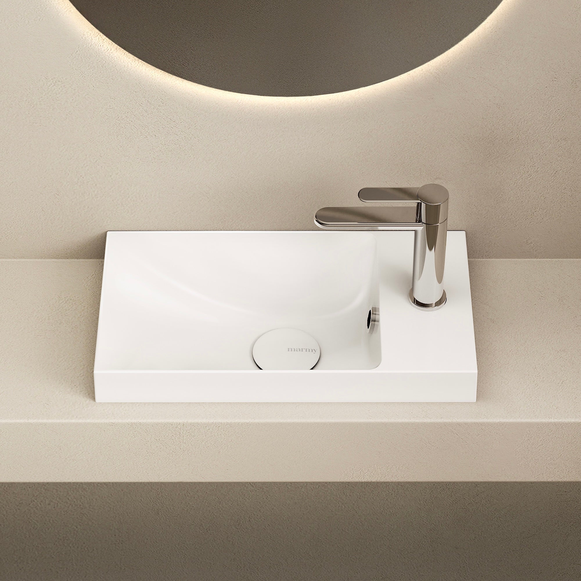 MARMY KAREN 40x22 kézmosó, FÉNYES FEHÉR