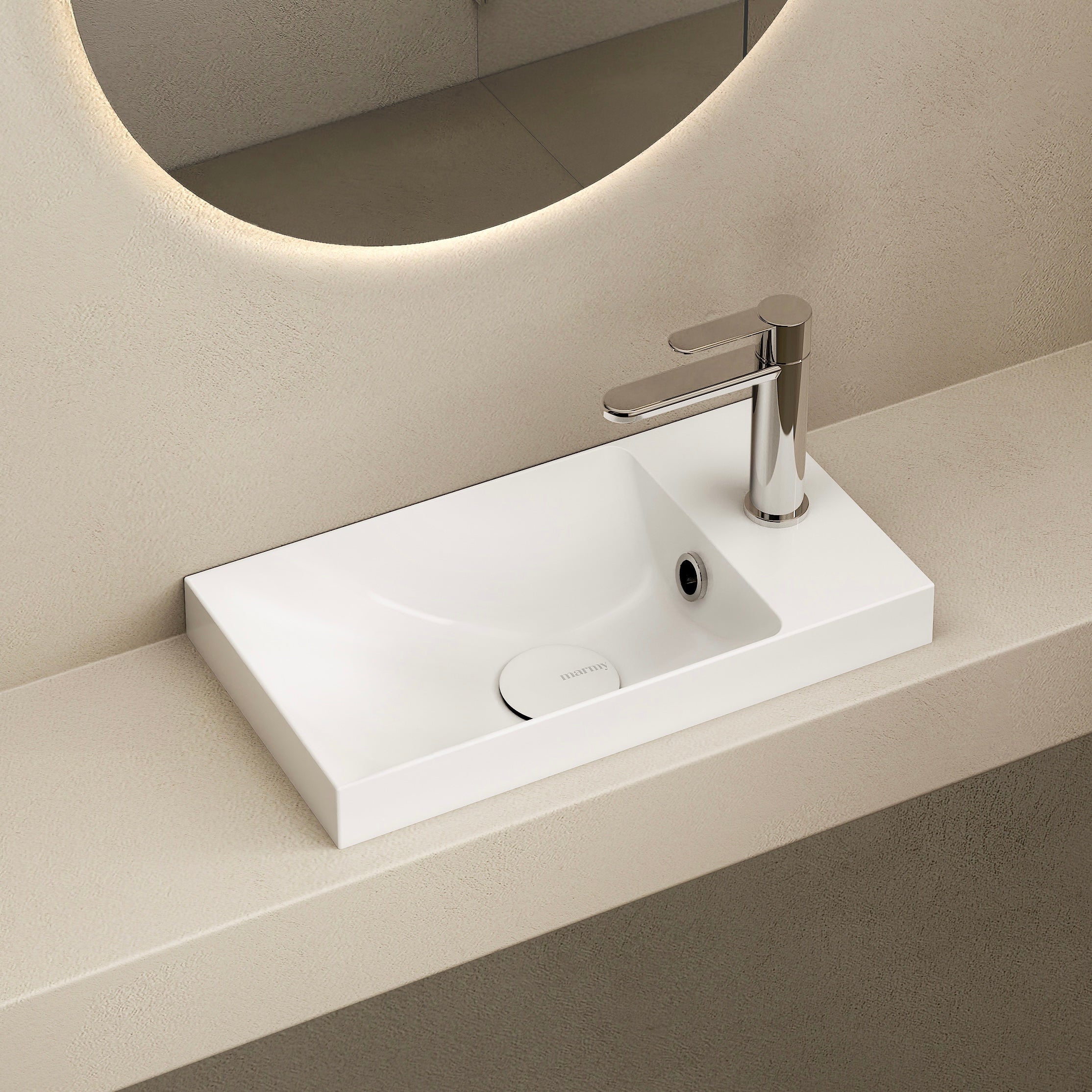 MARMY KAREN 40x22 kézmosó, FÉNYES FEHÉR