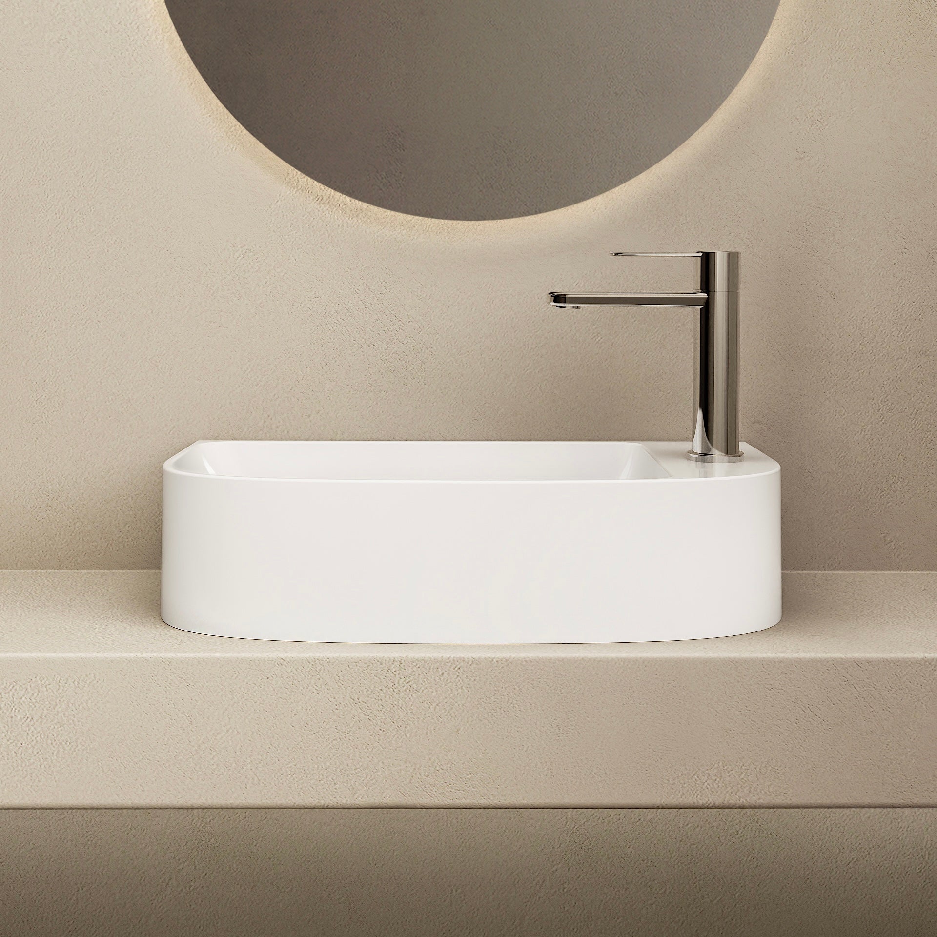 MARMY BOB 44x22 kézmosó, FÉNYES FEHÉR