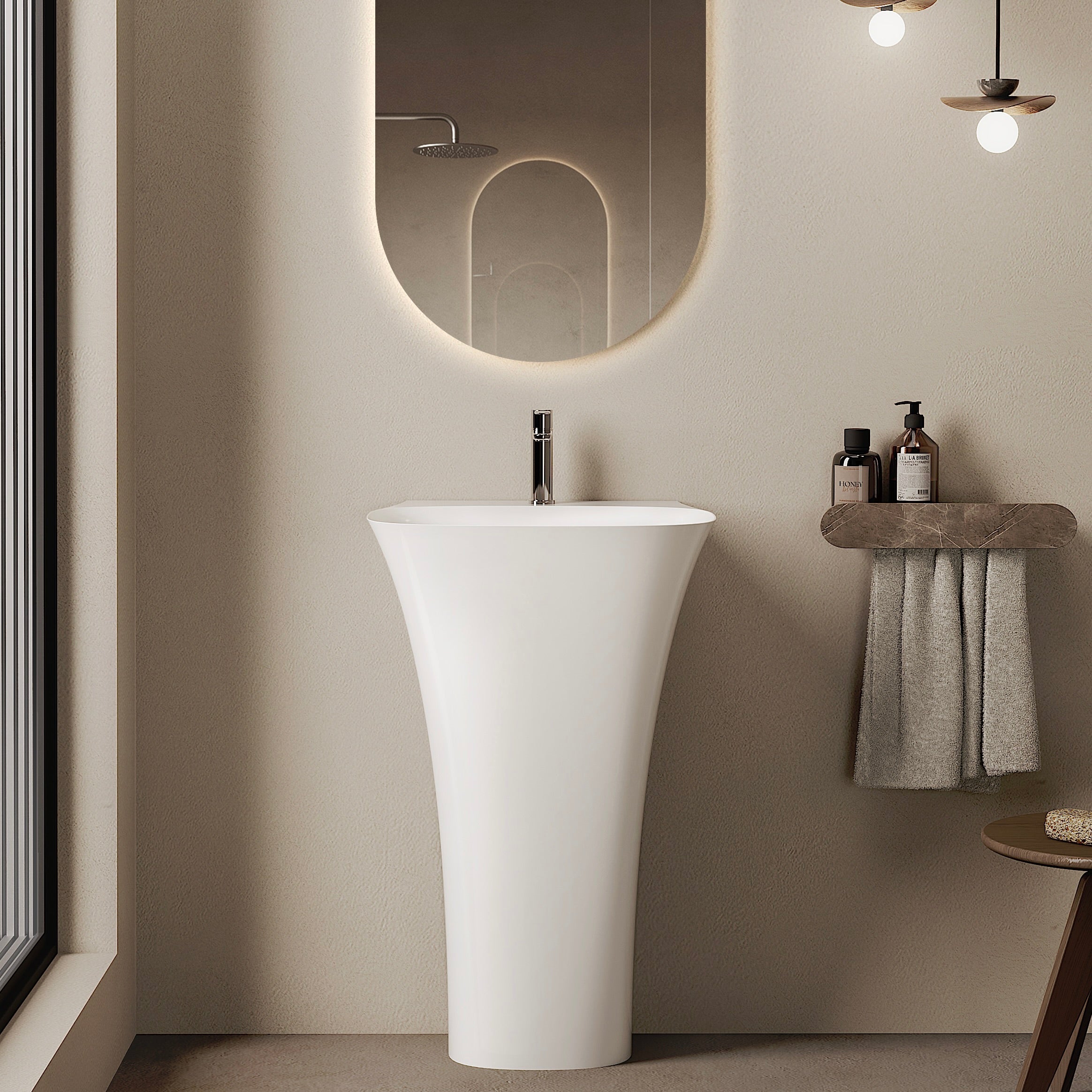 MARMY JOY 52x45 álló mosdó, FÉNYES FEHÉR