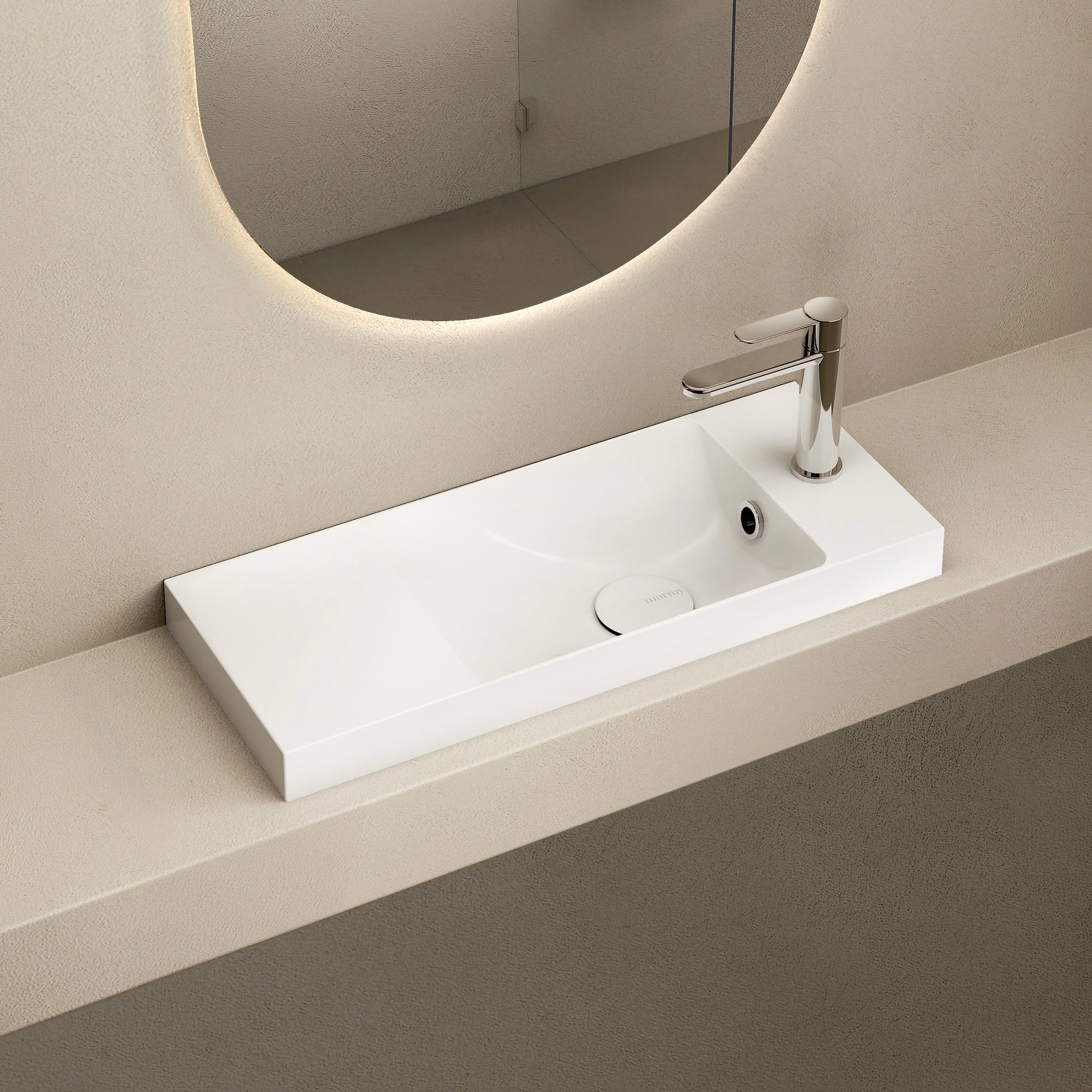 MARMY KAREN PLUS 55x22 kézmosó, FÉNYES FEHÉR