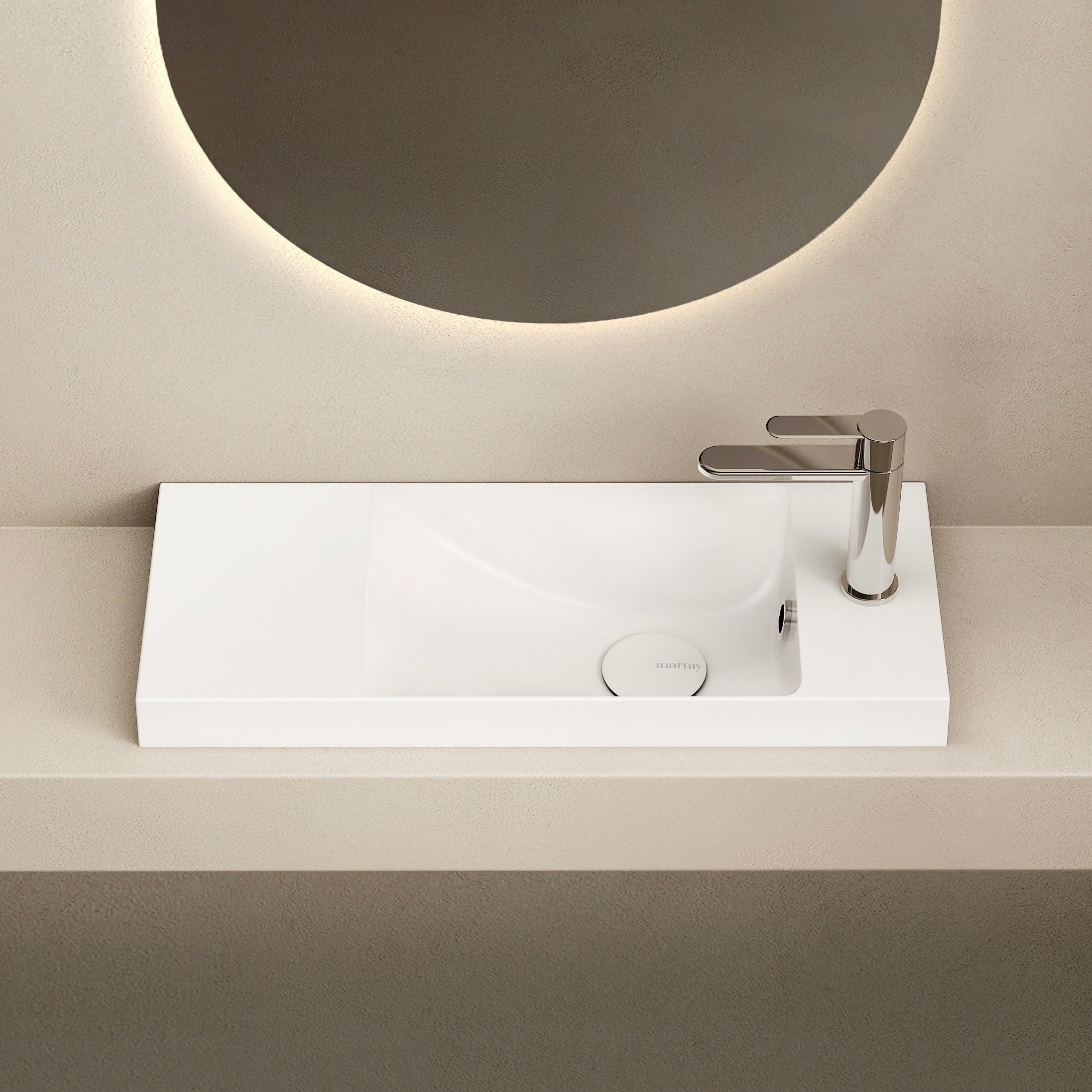 MARMY KAREN PLUS 55x22 kézmosó, FÉNYES FEHÉR