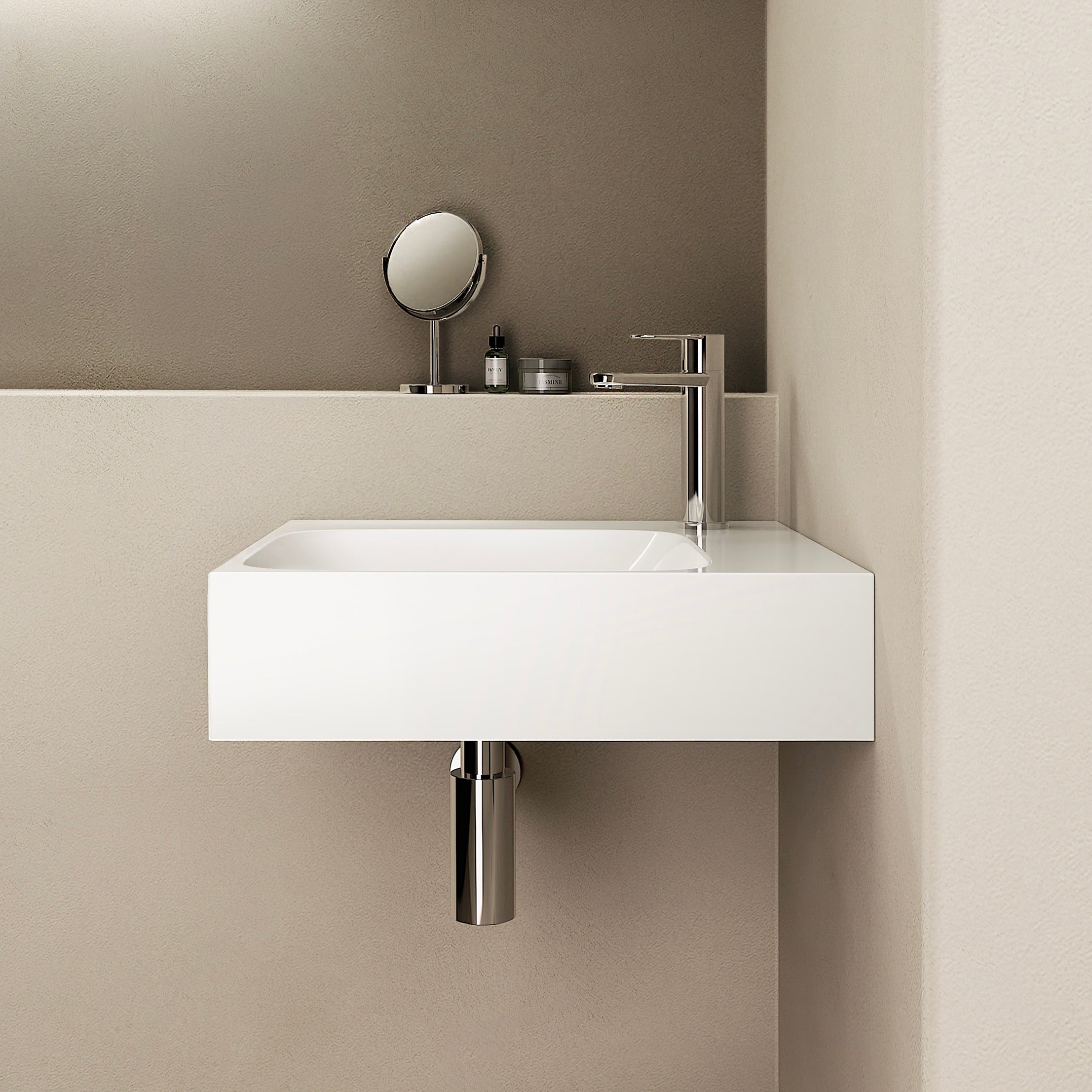 MARMY KELLY CORNER 40x40 mosdó, FÉNYES FEHÉR