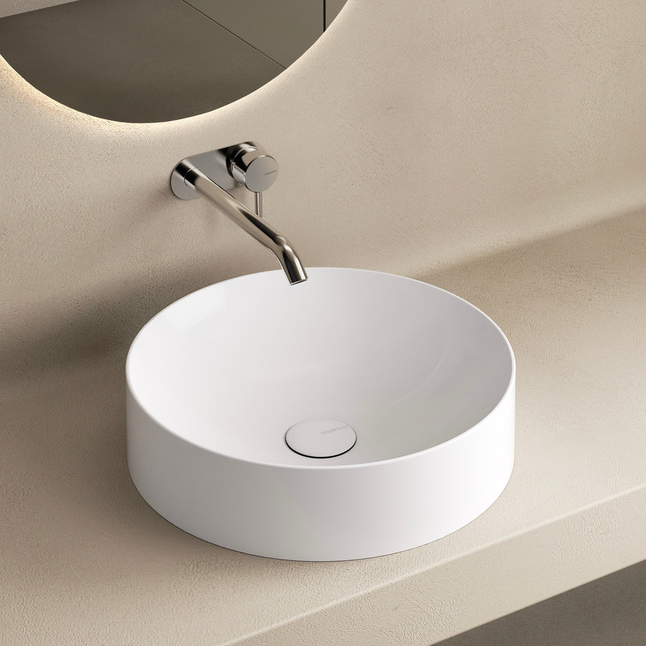 MARMY KIM D40x10 mosdó, FÉNYES FEHÉR