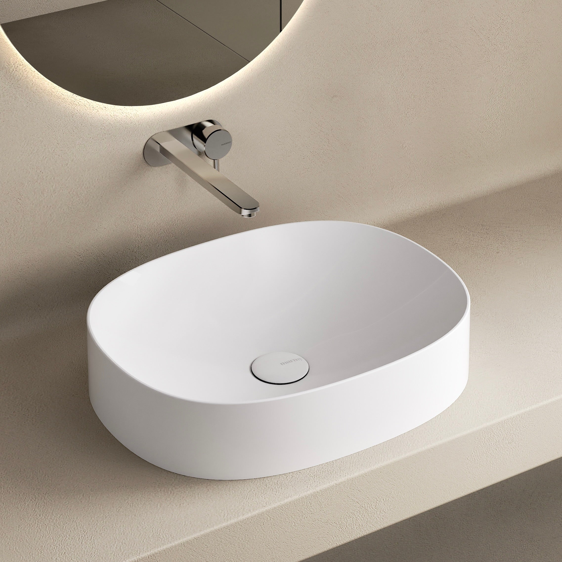 MARMY KYLIE 48x38 mosdó, FÉNYES FEHÉR