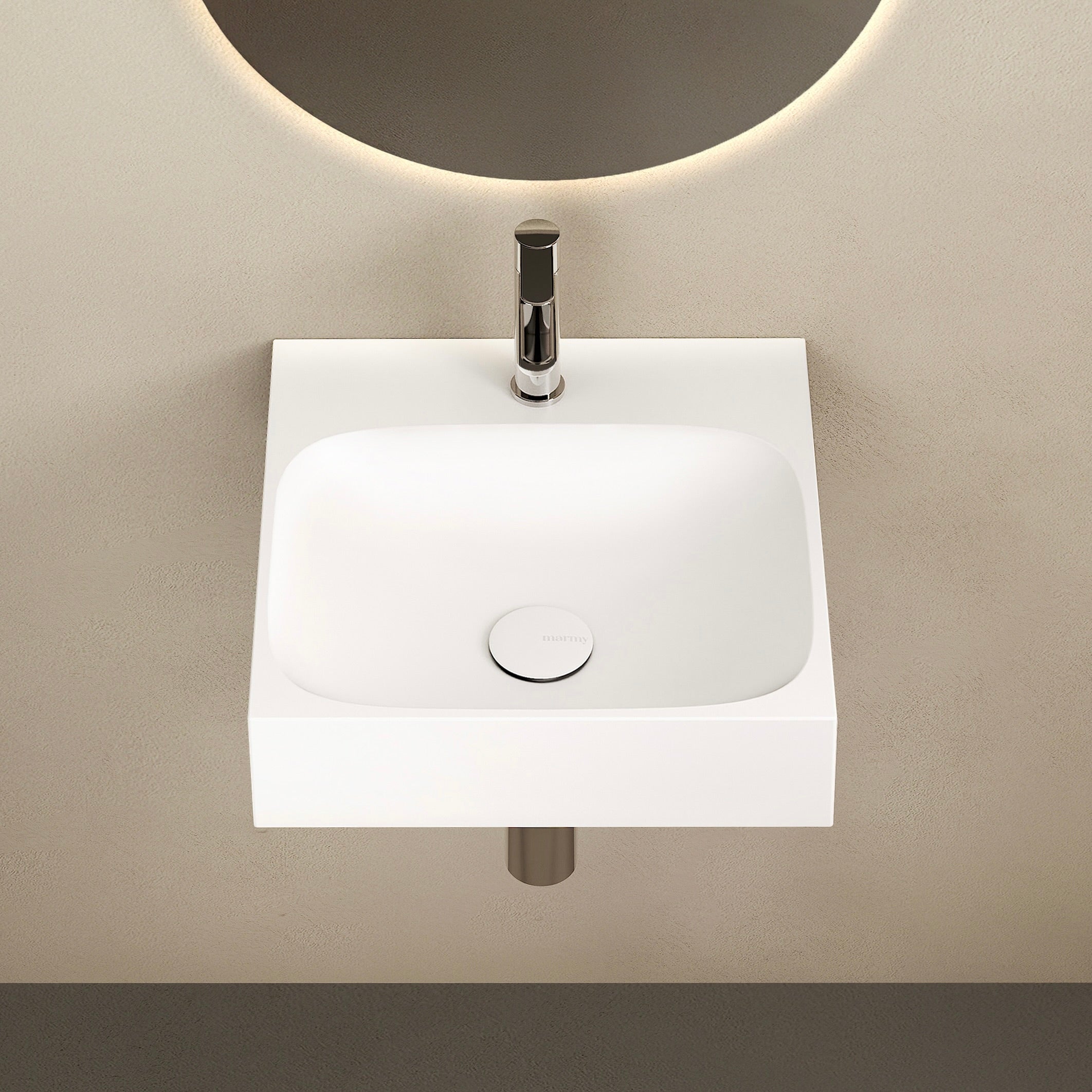 MARMY KELLY 40x40 mosdó, FÉNYES FEHÉR