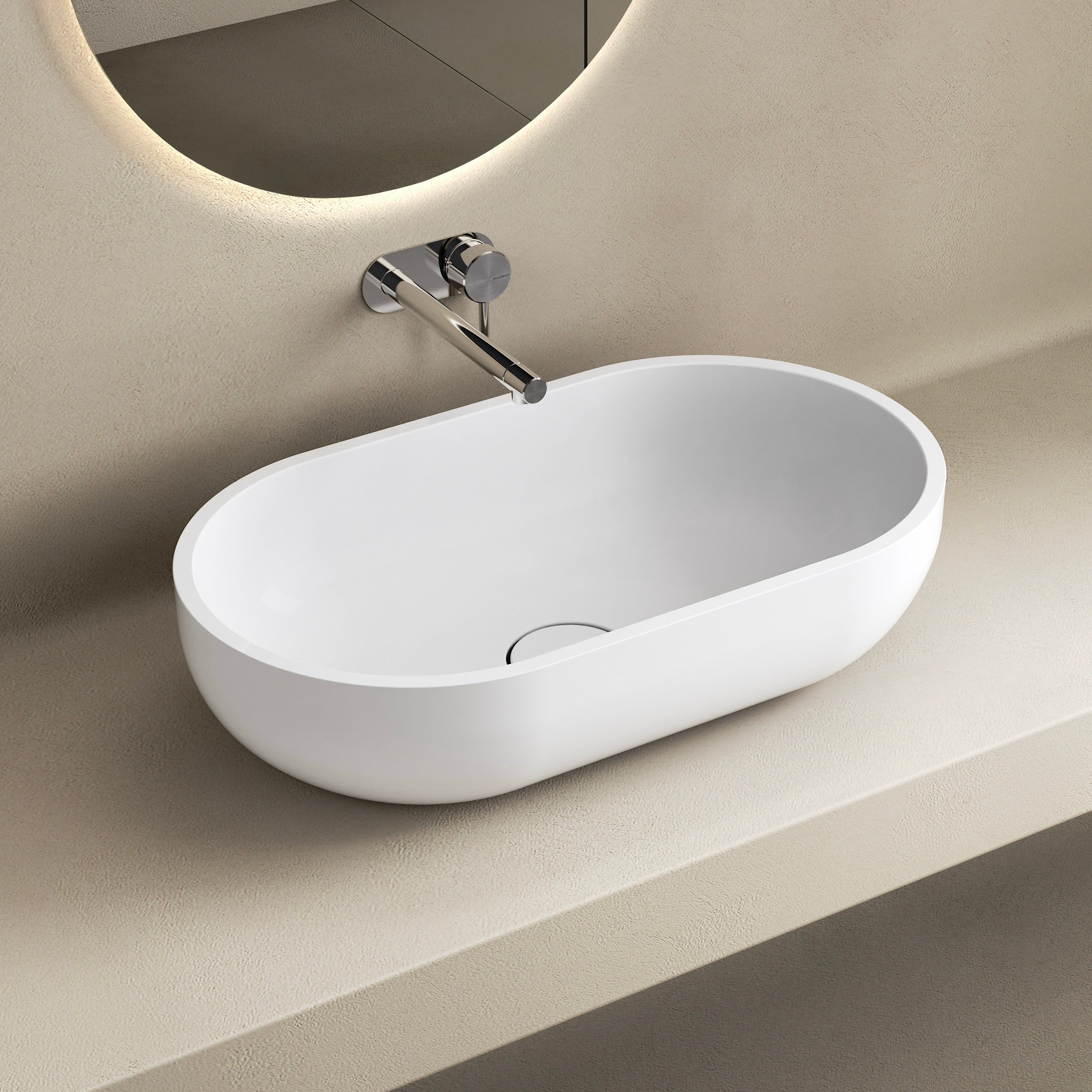 MARMY LENNOX 60x35 mosdó, FÉNYES FEHÉR