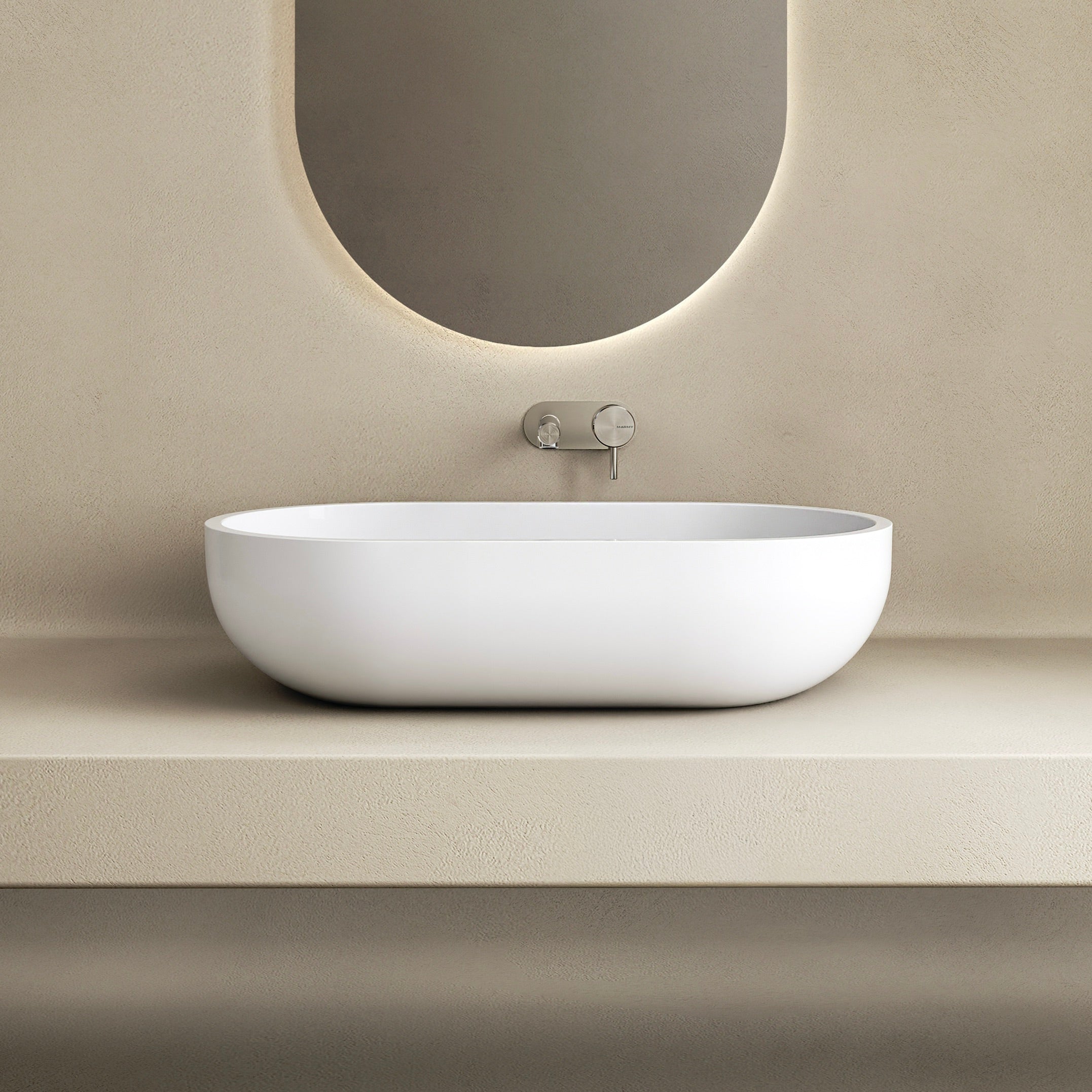 MARMY LENNOX 60x35 mosdó, FÉNYES FEHÉR