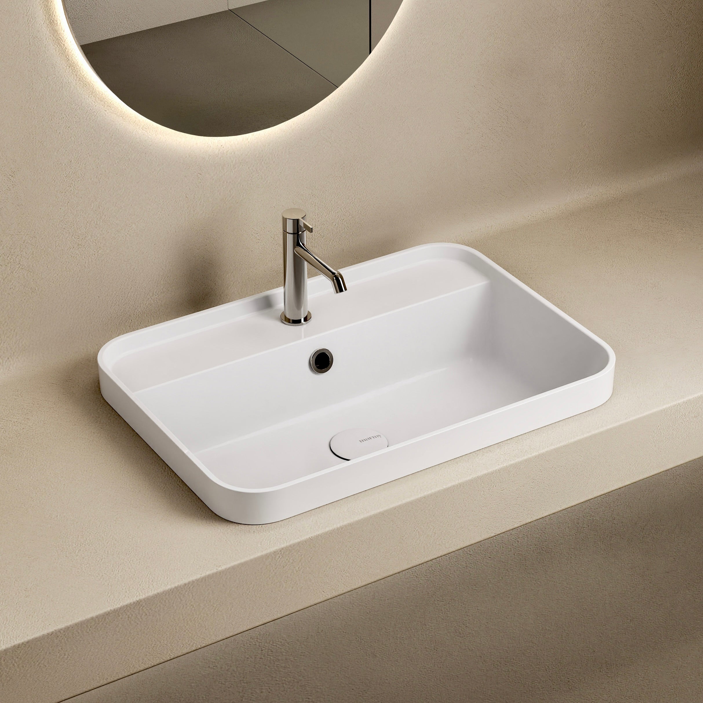 MARMY LUXE 55x39 mosdó, FÉNYES FEHÉR