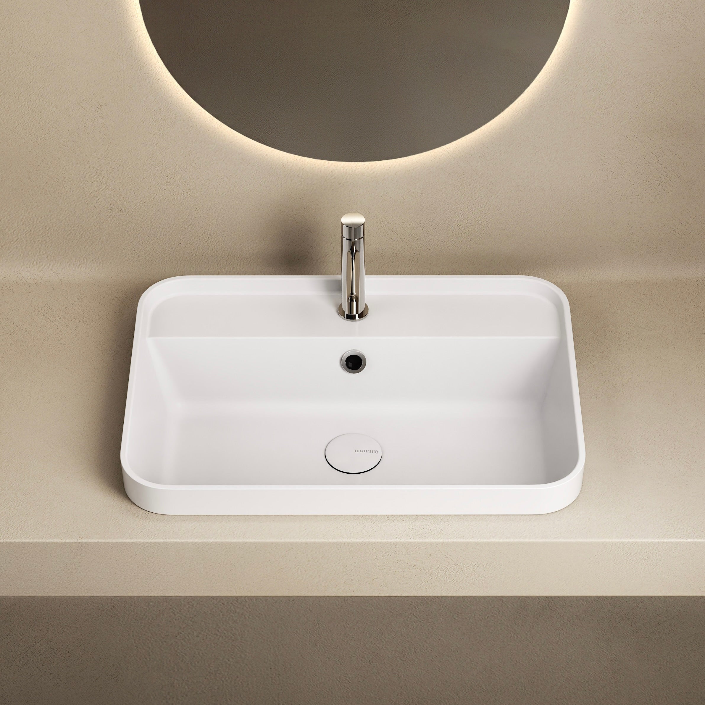 MARMY LUXE 55x39 mosdó, FÉNYES FEHÉR