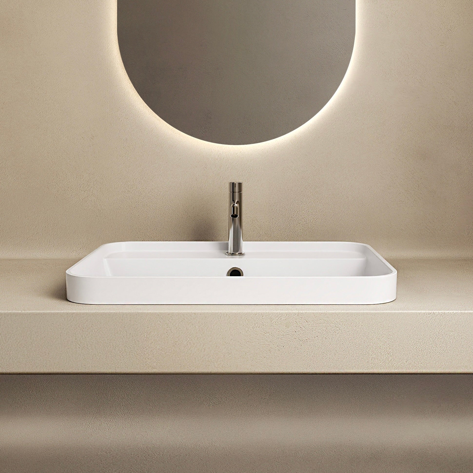 MARMY LUXE 55x39 mosdó, FÉNYES FEHÉR