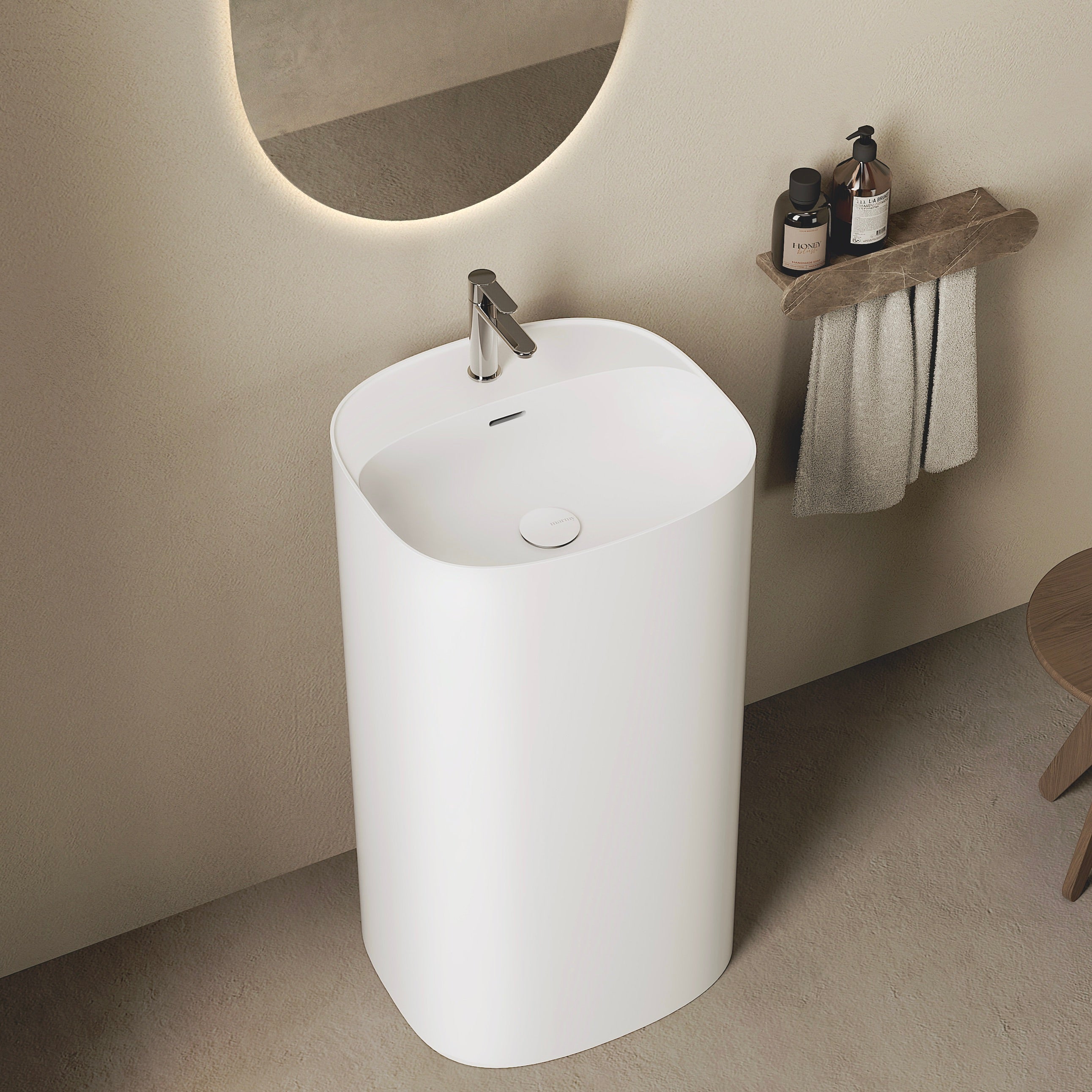 MARMY MALA 48x44 álló mosdó, MATT FEHÉR