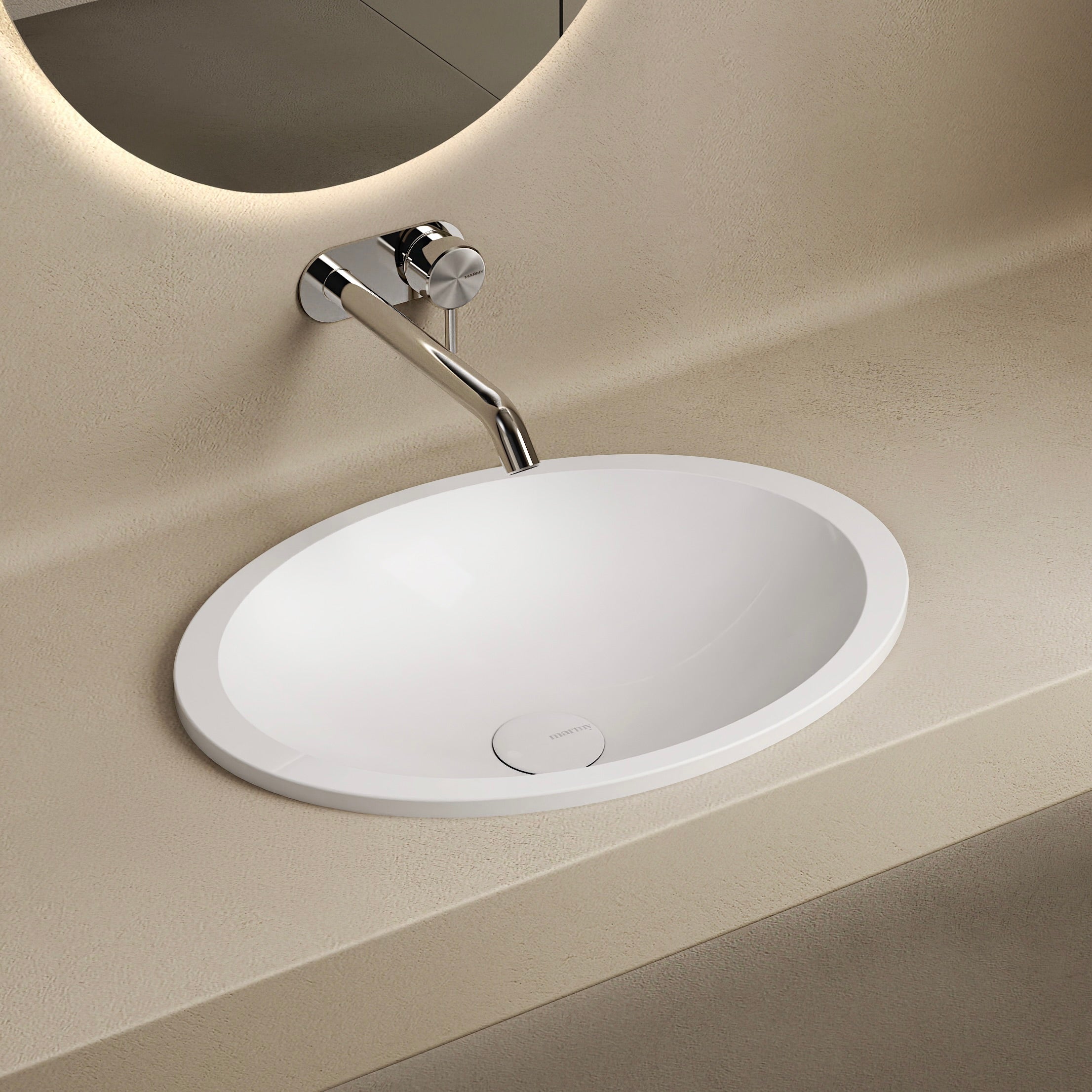 MARMY MARA 50x37 mosdó, FÉNYES FEHÉR