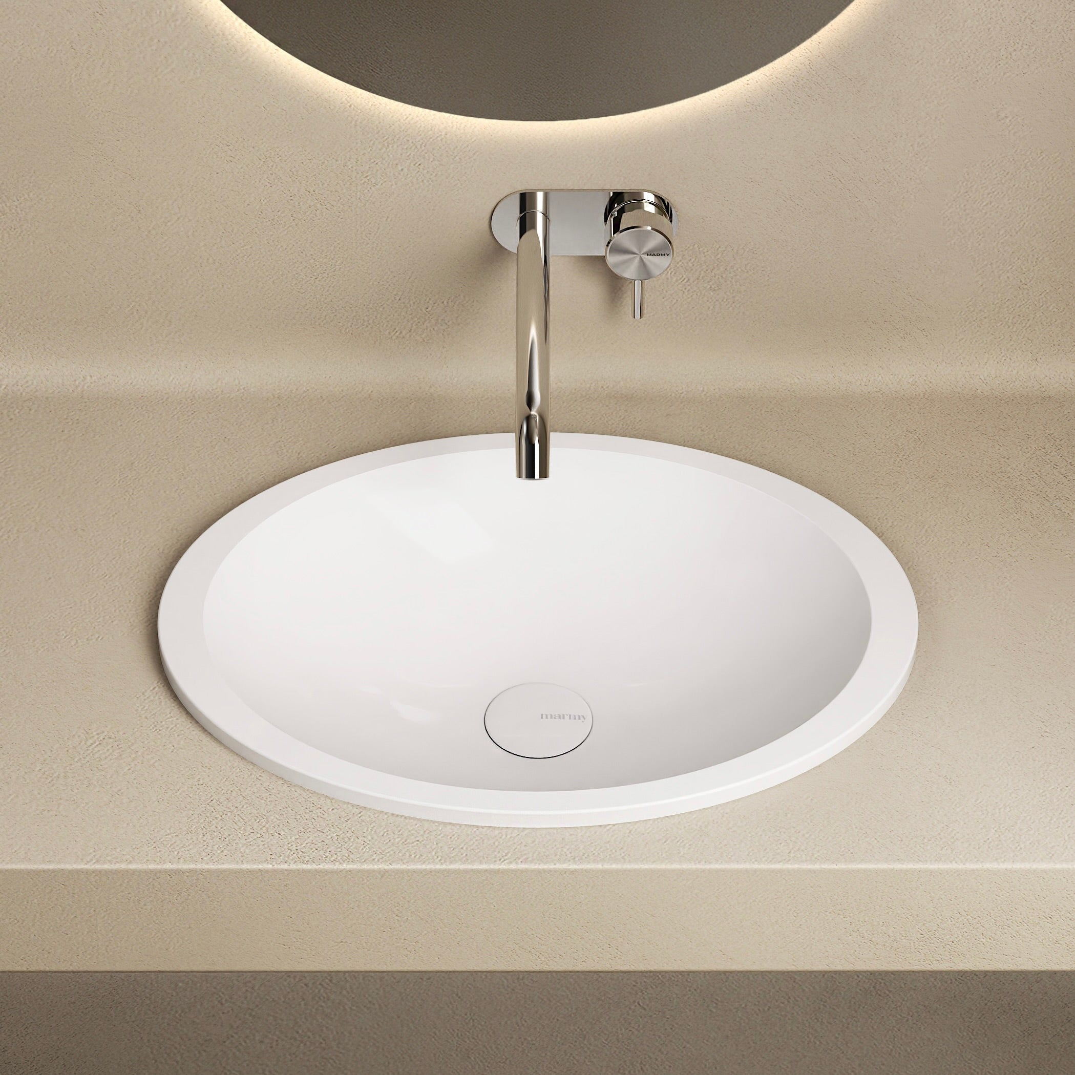 MARMY MARA 50x37 mosdó, FÉNYES FEHÉR